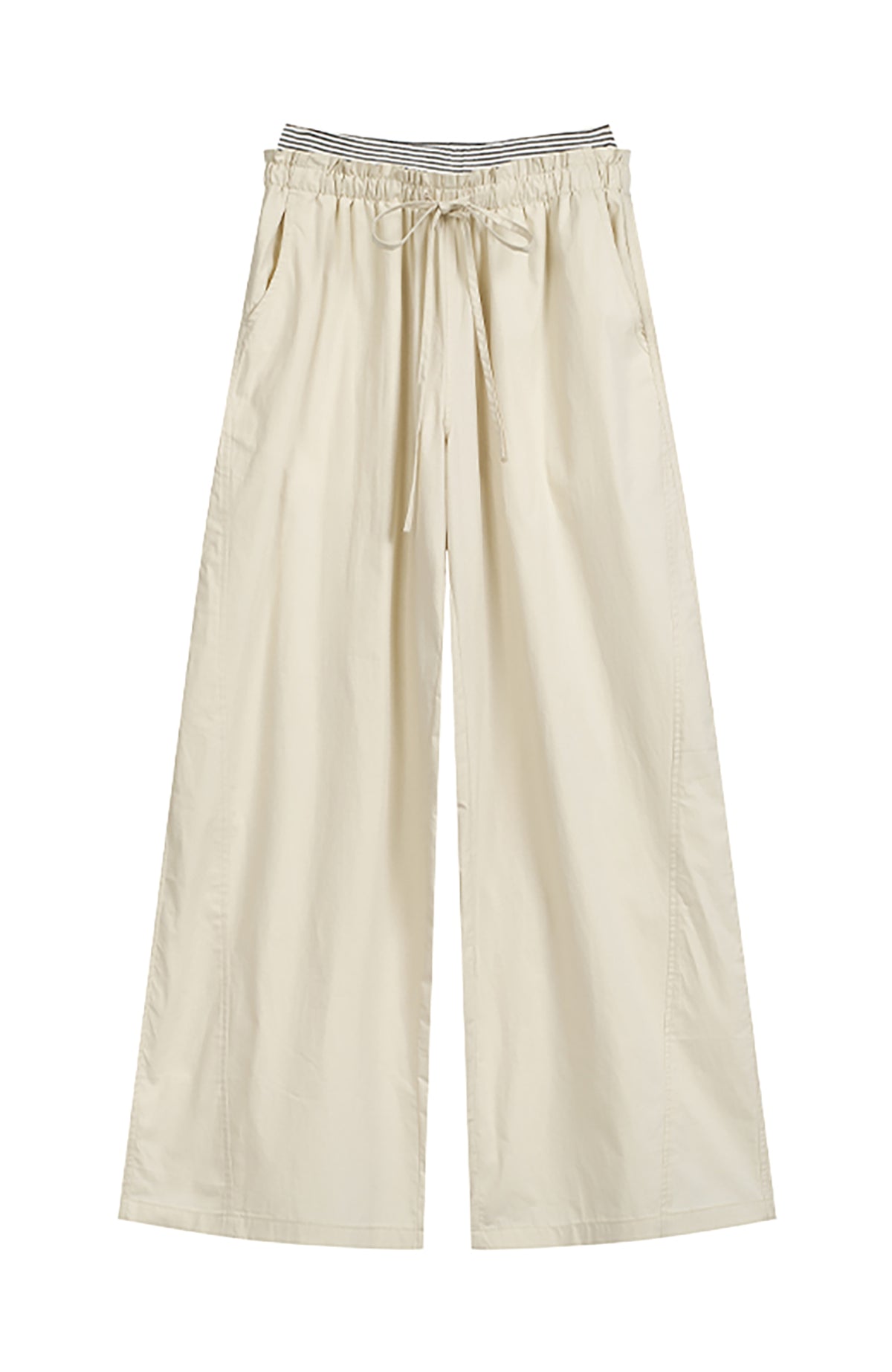 COSTUSTOOT Striped Spliced Wide-Leg Parachute Pants