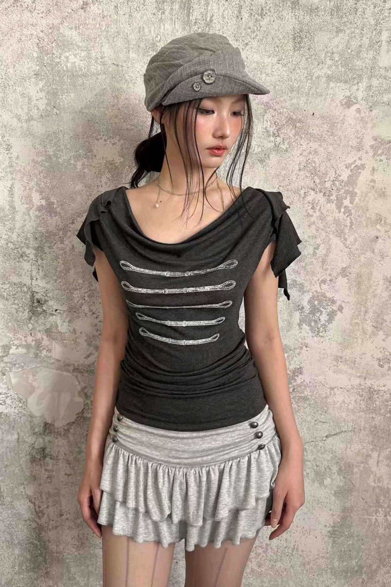 RIDK Chain Rope Graphic Punk T-Shirt