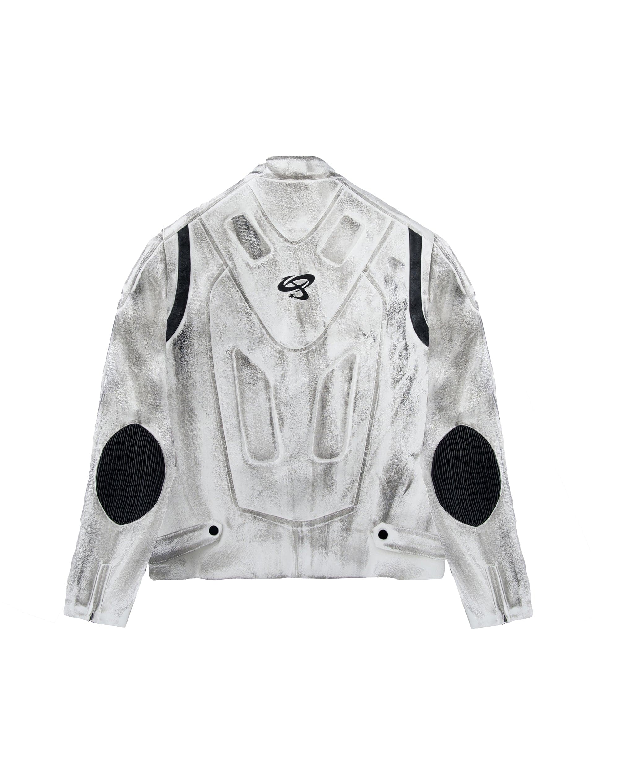 MOGONGSHE Distressed Techwear PU Moto Jacket