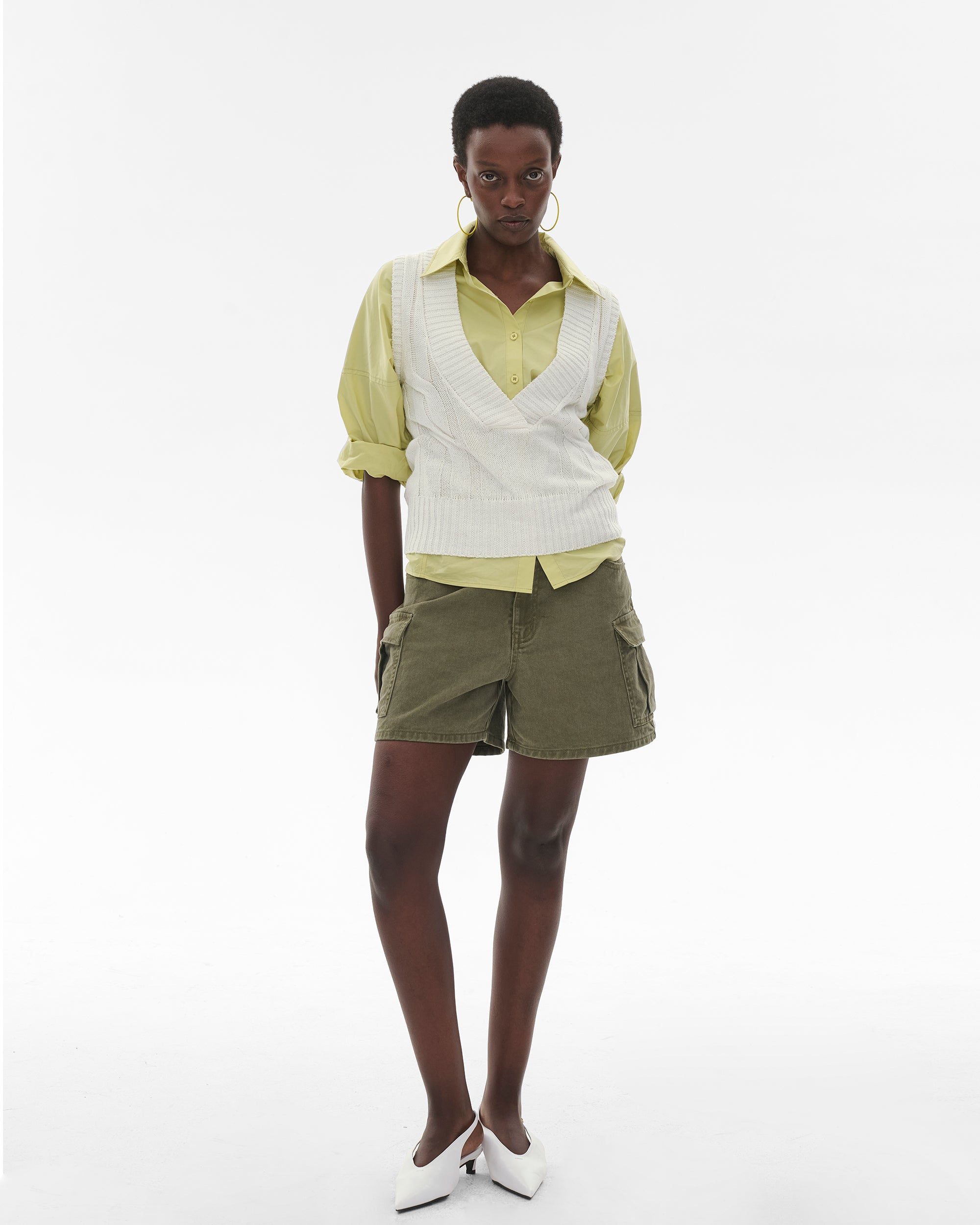 COMMAND N Lime Cinched Hem Relaxed Shirt