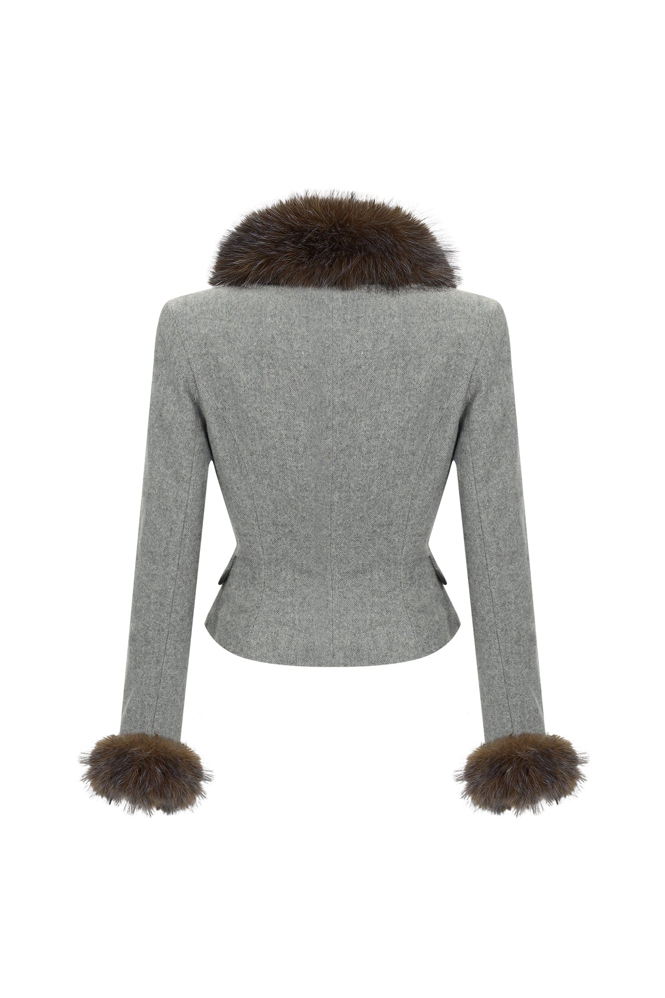 NEVER OFFEND L ANGEL Detachable Trim V-Neck Blazer