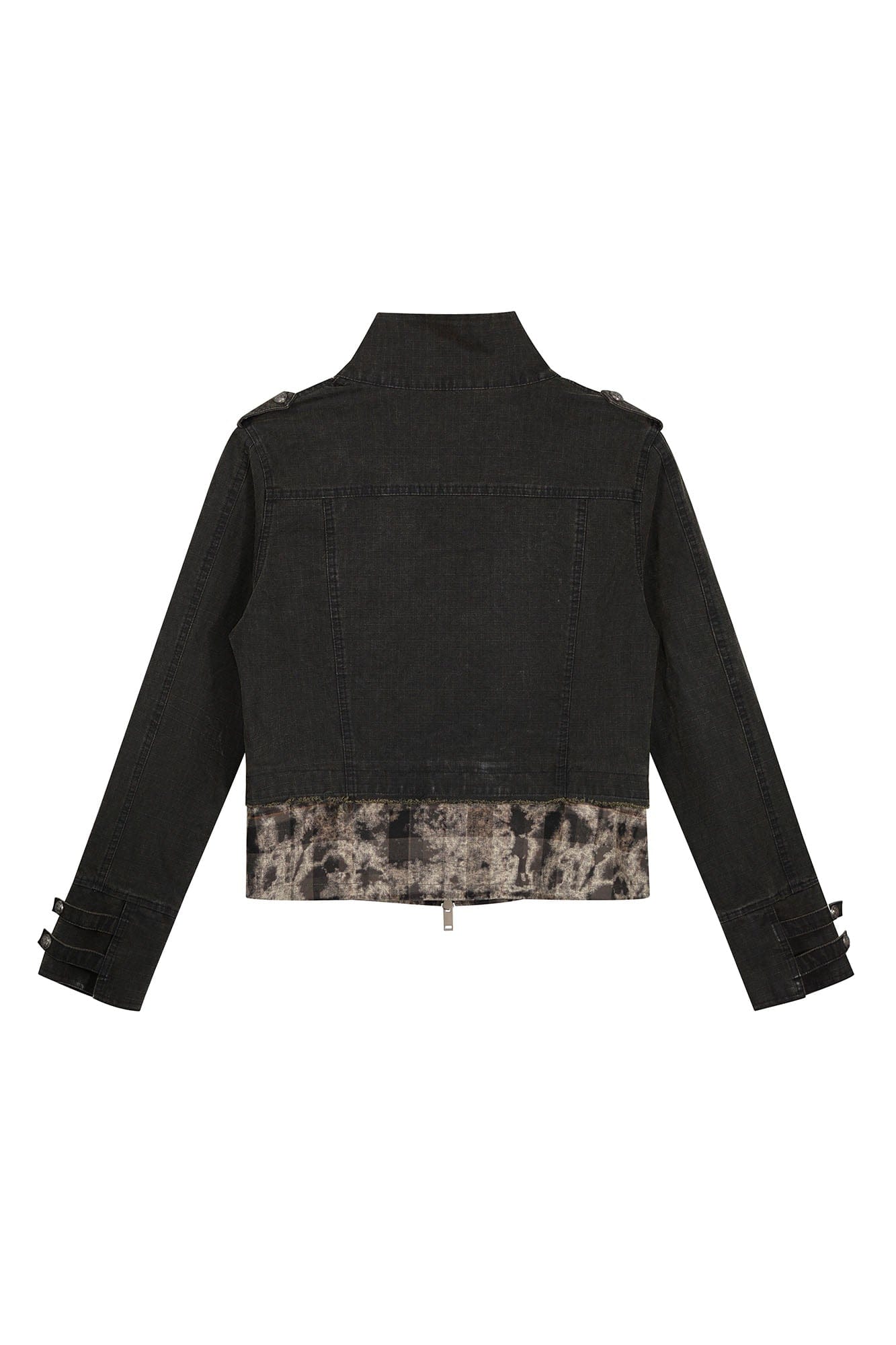 CESTNOUS Washed Camo Layered Cropped Jacket
