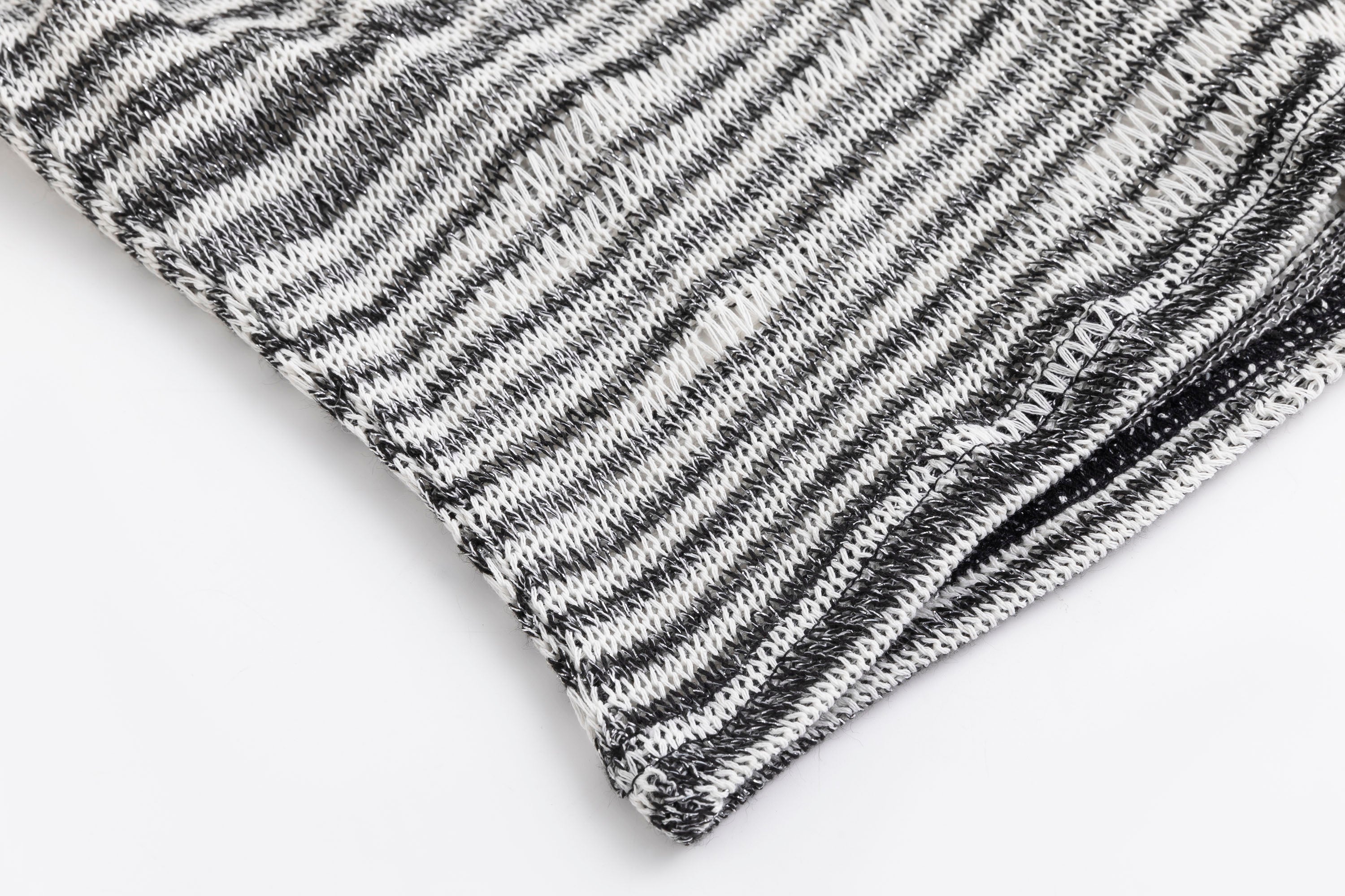 CESTNOUS Striped Sheer Hooded Long-Sleeve Tee
