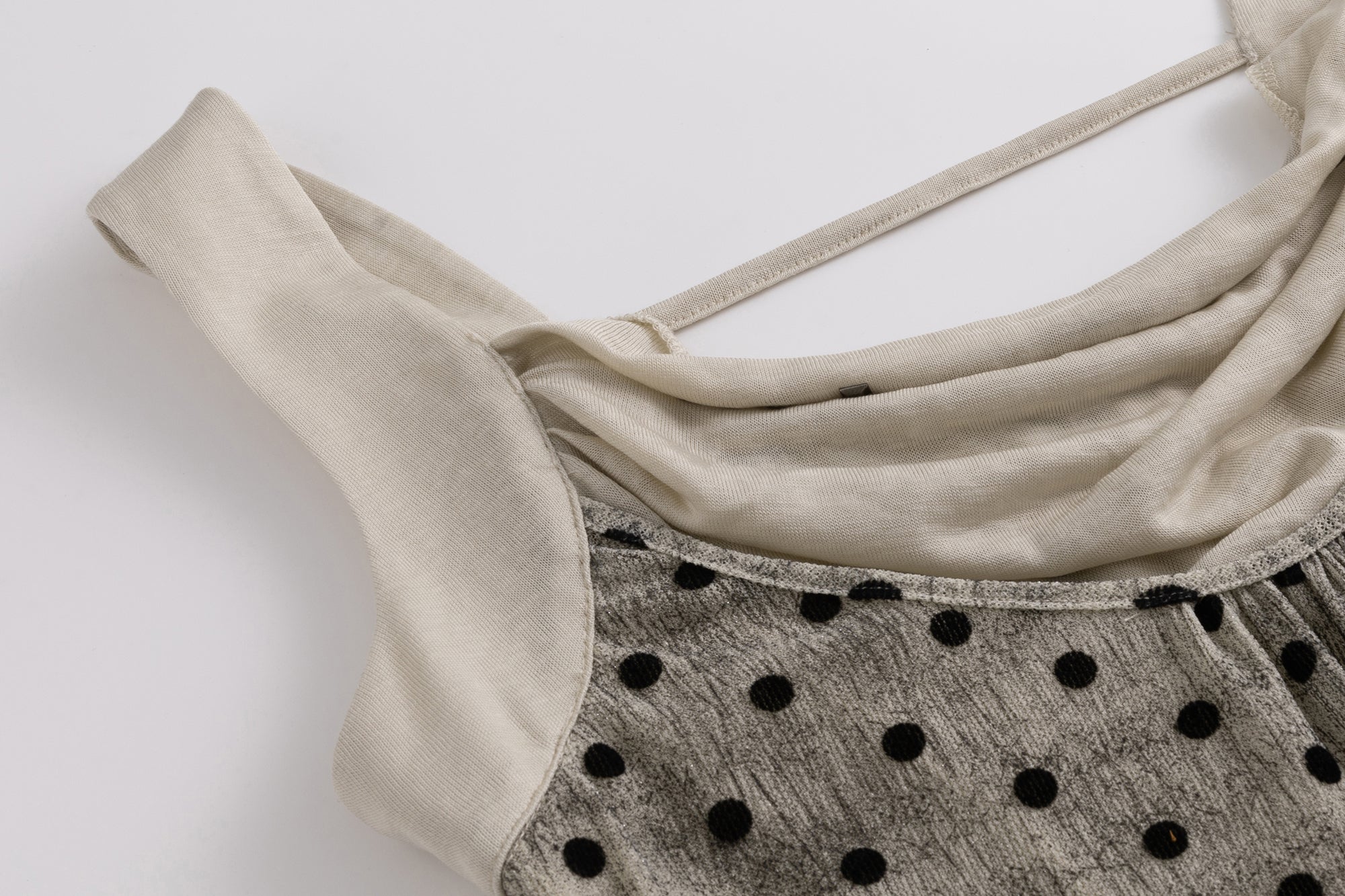 CESTNOUS Polka Dot Spliced Drawstring Tank Top