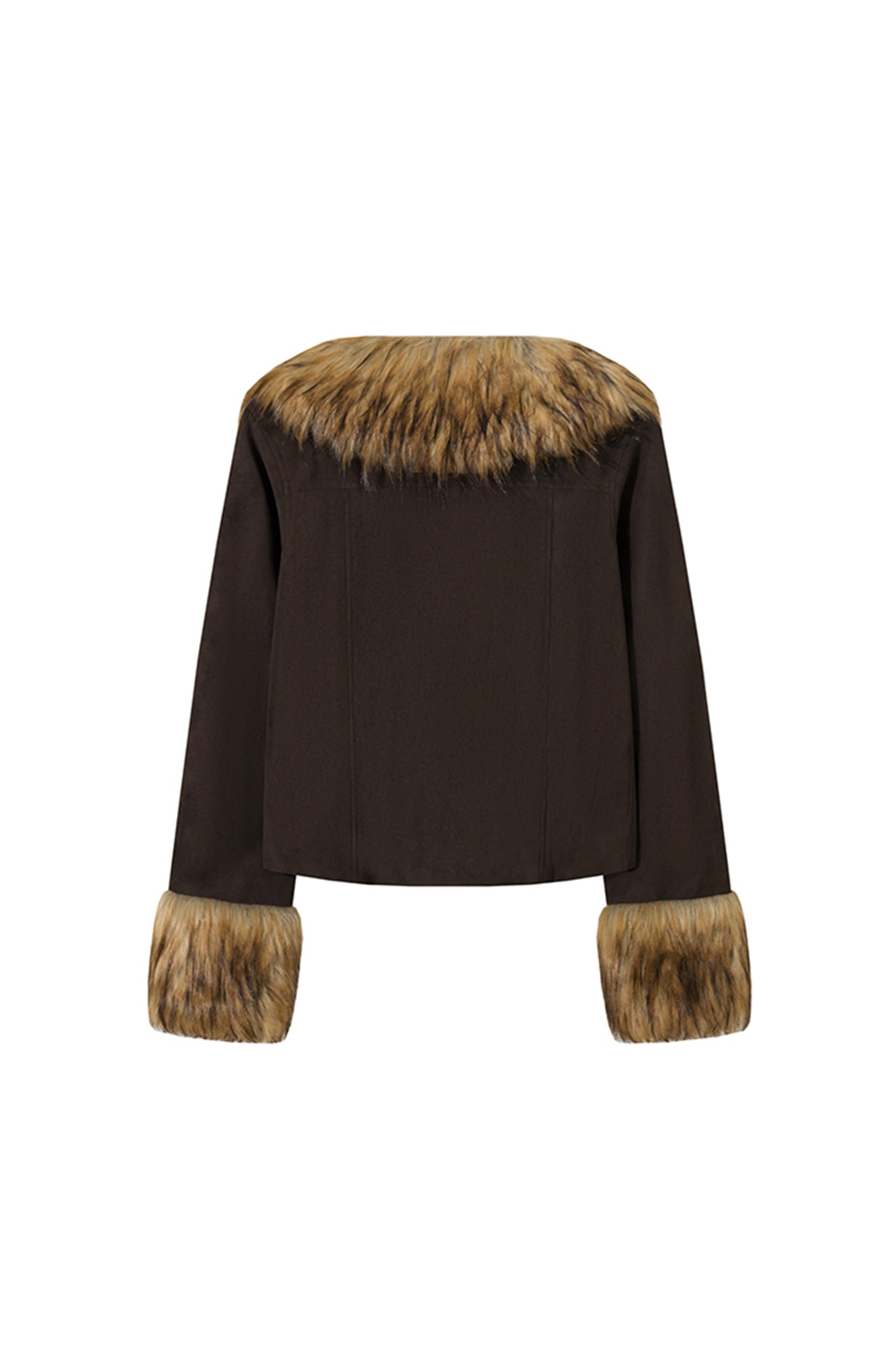AE30 SAINT Faux Fur Trimmed V-Neck Jacket