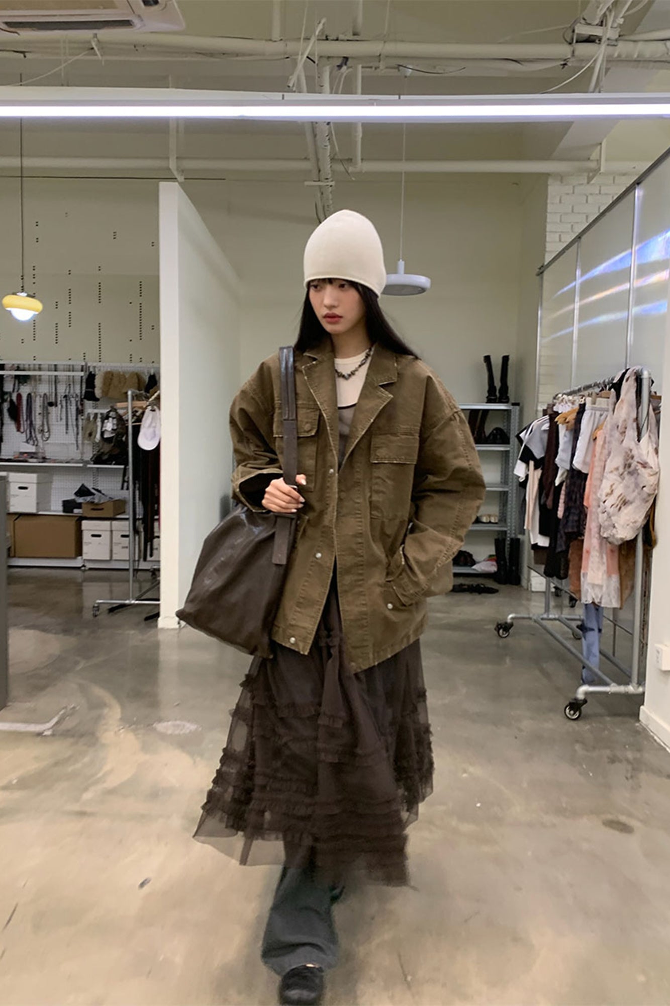 NEVERSEEZ Drawstring-Waist Utility Jacket