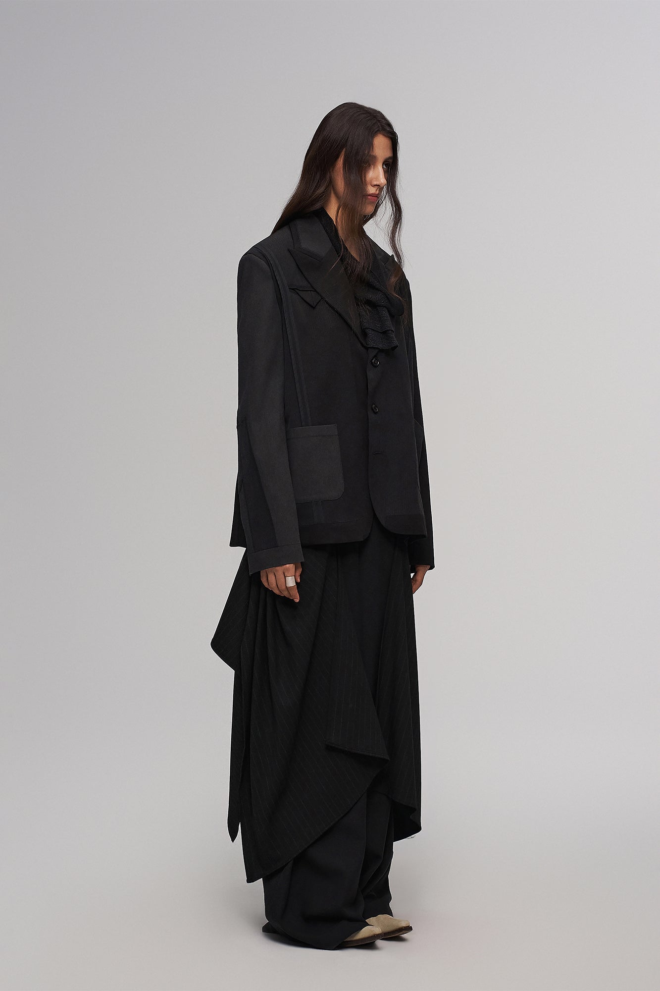 ILNya Nieternite Nifutur Asym Deconstructed Paneled Suit Jacket