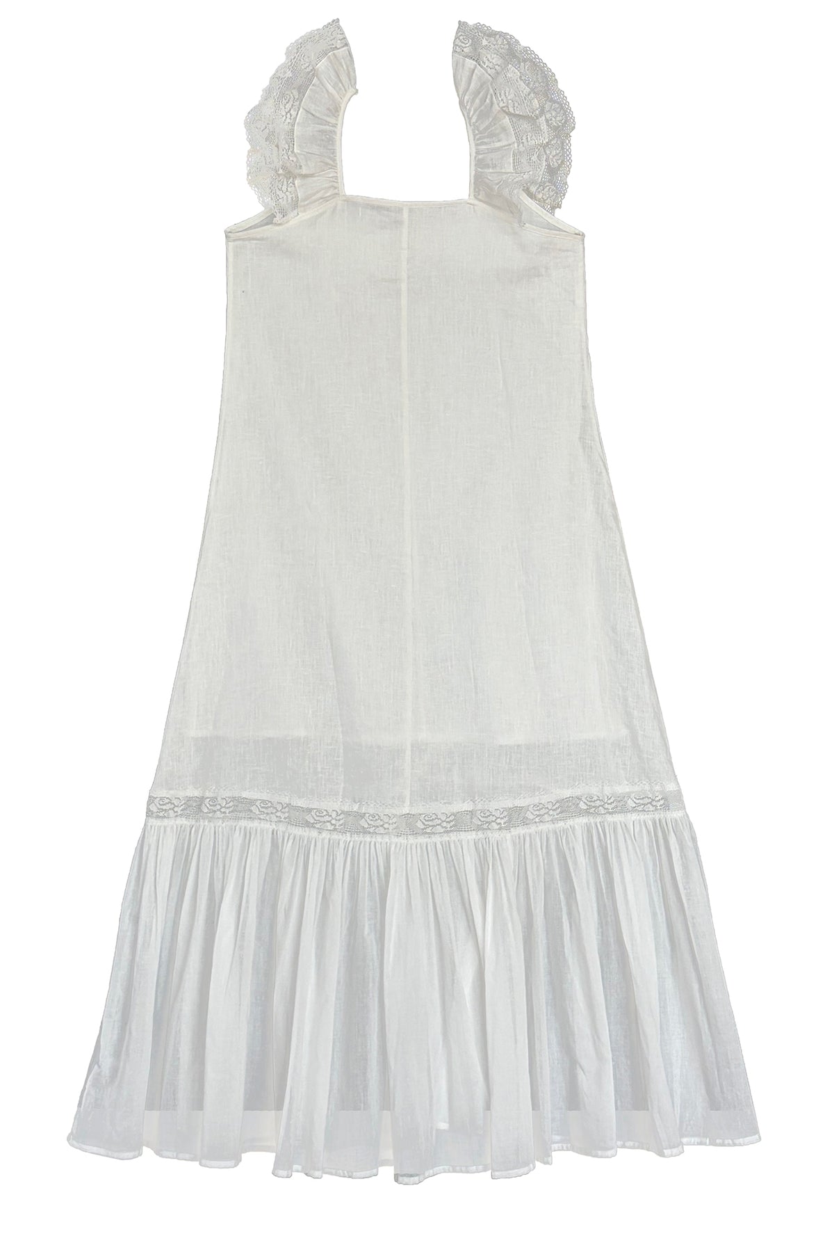 ANNIE ARMOR Embroidered Lace-Paneled Maxi Dress