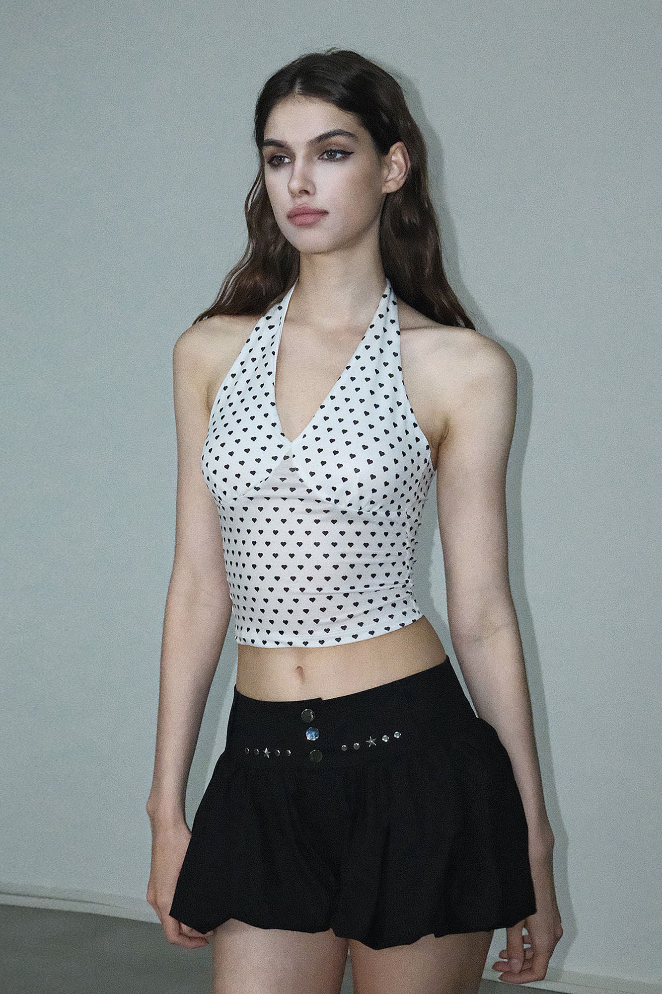 AE30 SAINT Mini Heart Halter Tank Top