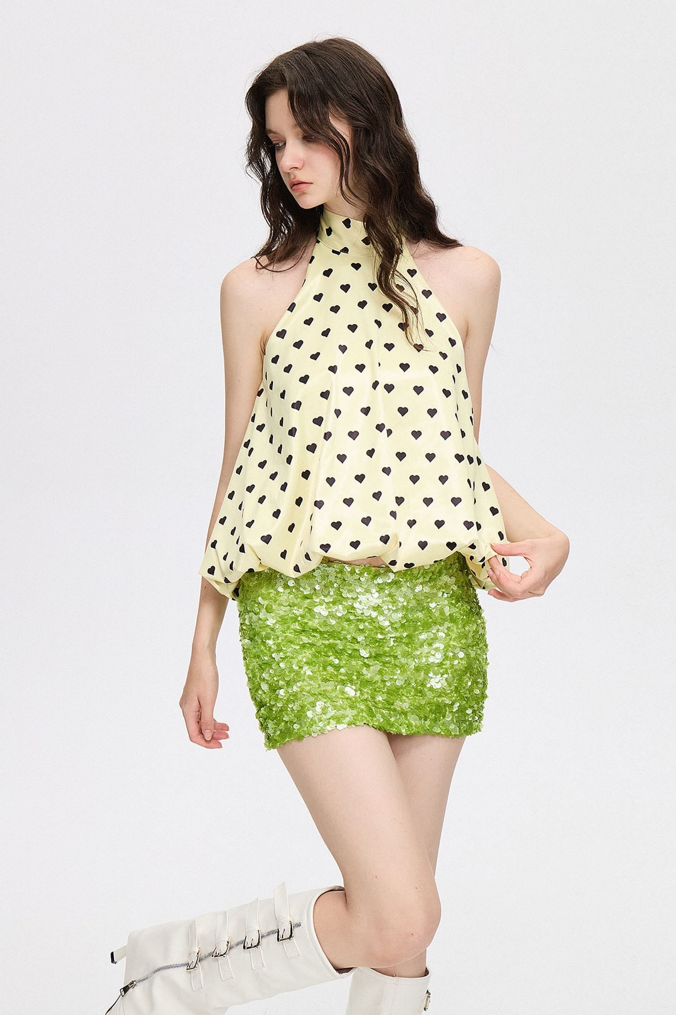 AE30 SAINT Sequin Bodycon Mini Skirt