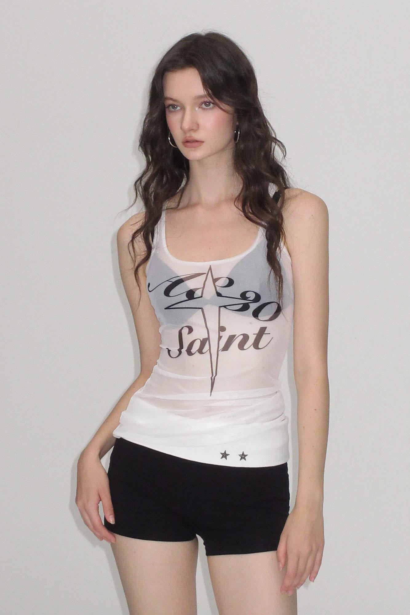 AE30 SAINT Sheer LOGO Tank Top