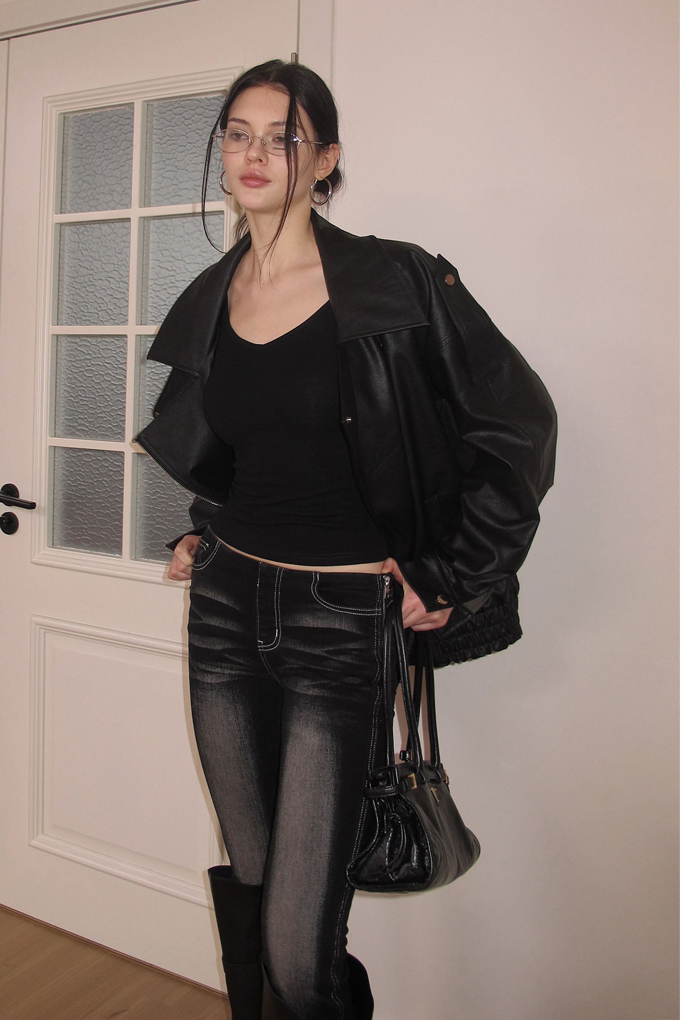 AE30 SAINT Retro Washed Slim Flared Jeans