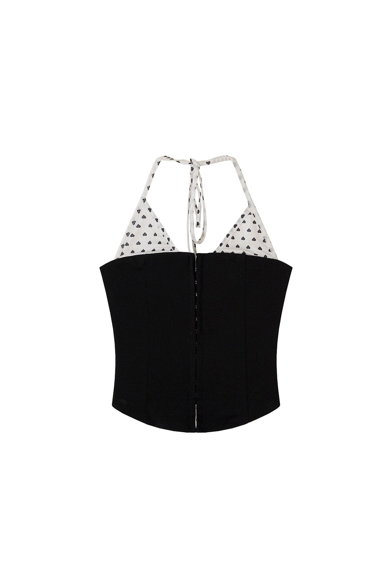 AE30 SAINT Layered Heart Halter Corset Tank Top