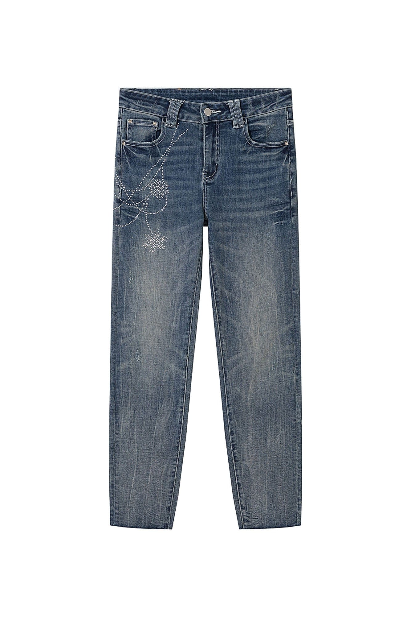 AE30 SAINT Diamond Embellished Skinny Leg Jeans