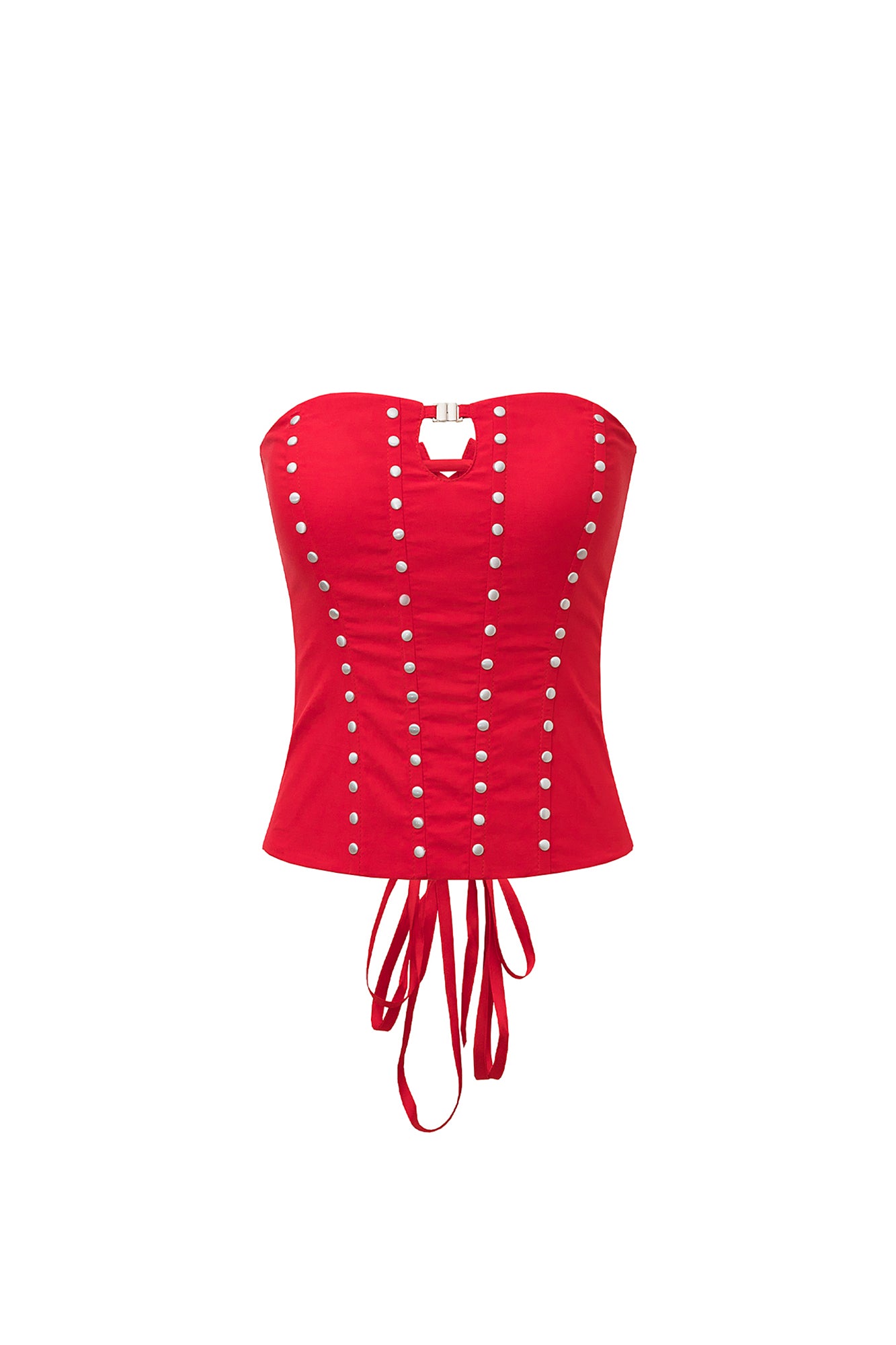 AE30 SAINT Rivets Lace-Up Corset Tube Top