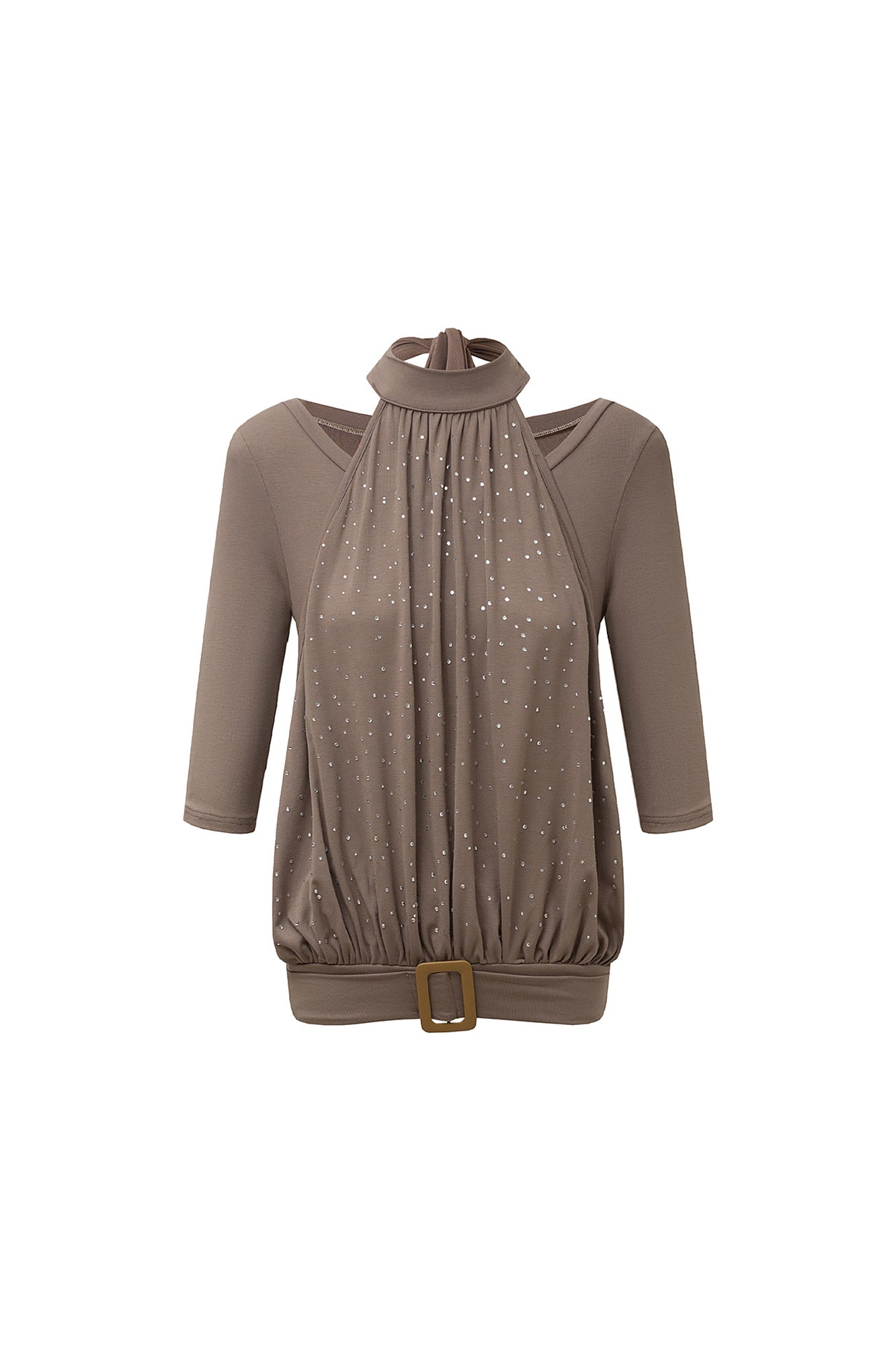 AE30 SAINT Diamond Layered Cut-Out Shoulder Tee