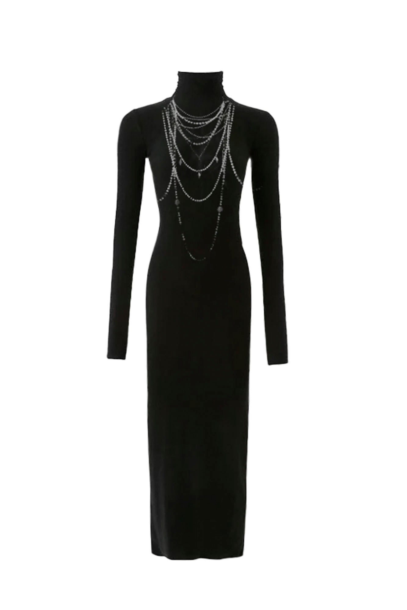 WHYNOTDANCE Pearl Graphic Turtleneck Stacked Dress