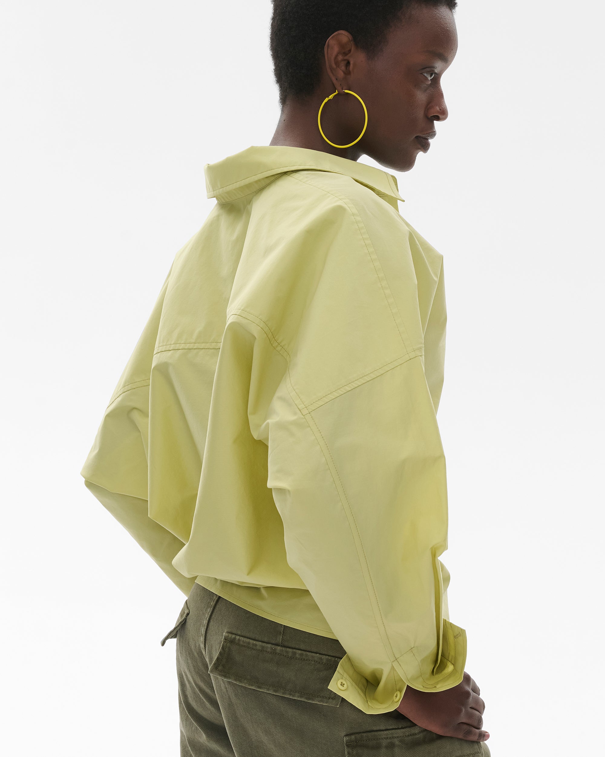 COMMAND N Lime Cinched Hem Relaxed Shirt