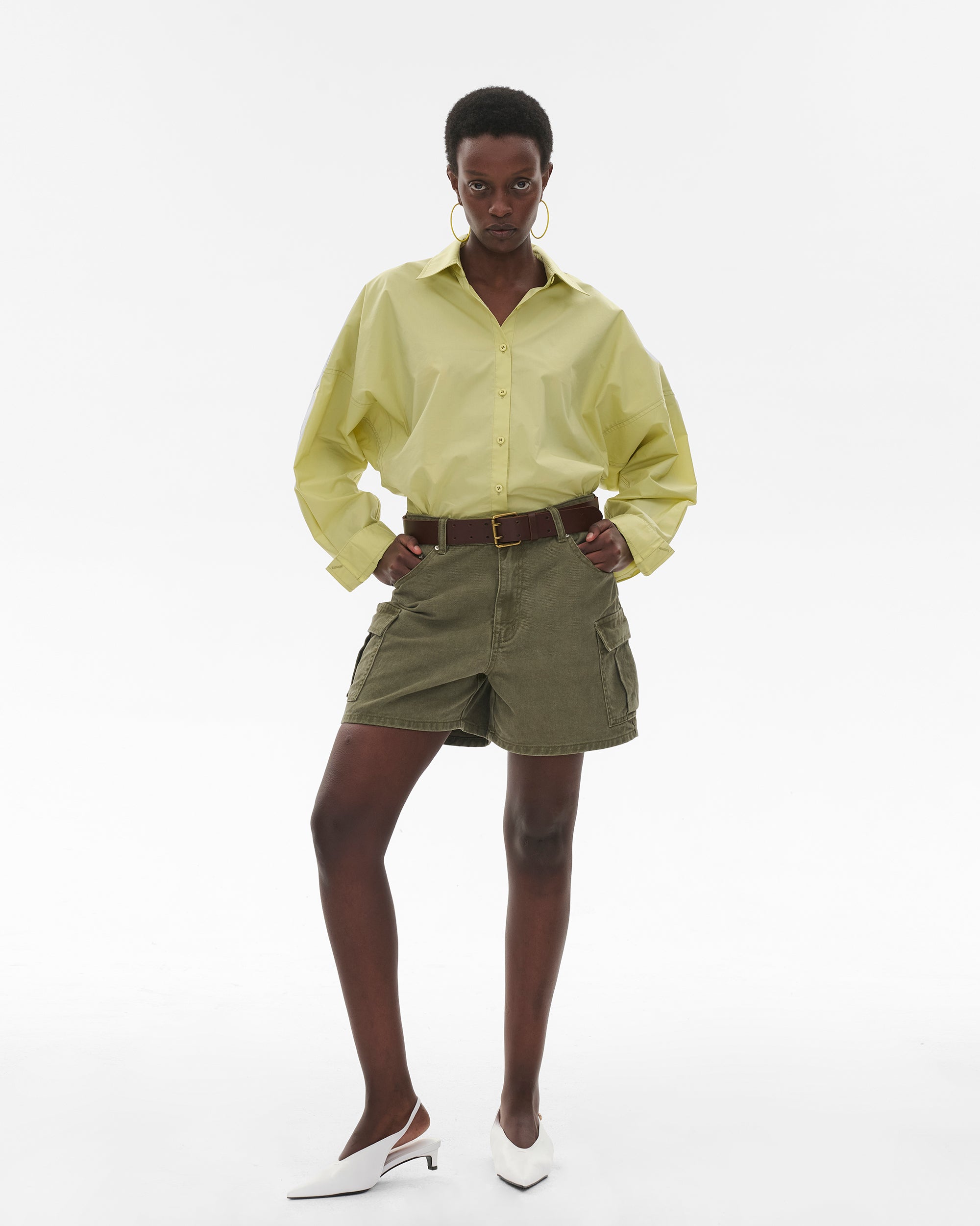 COMMAND N Lime Cinched Hem Relaxed Shirt