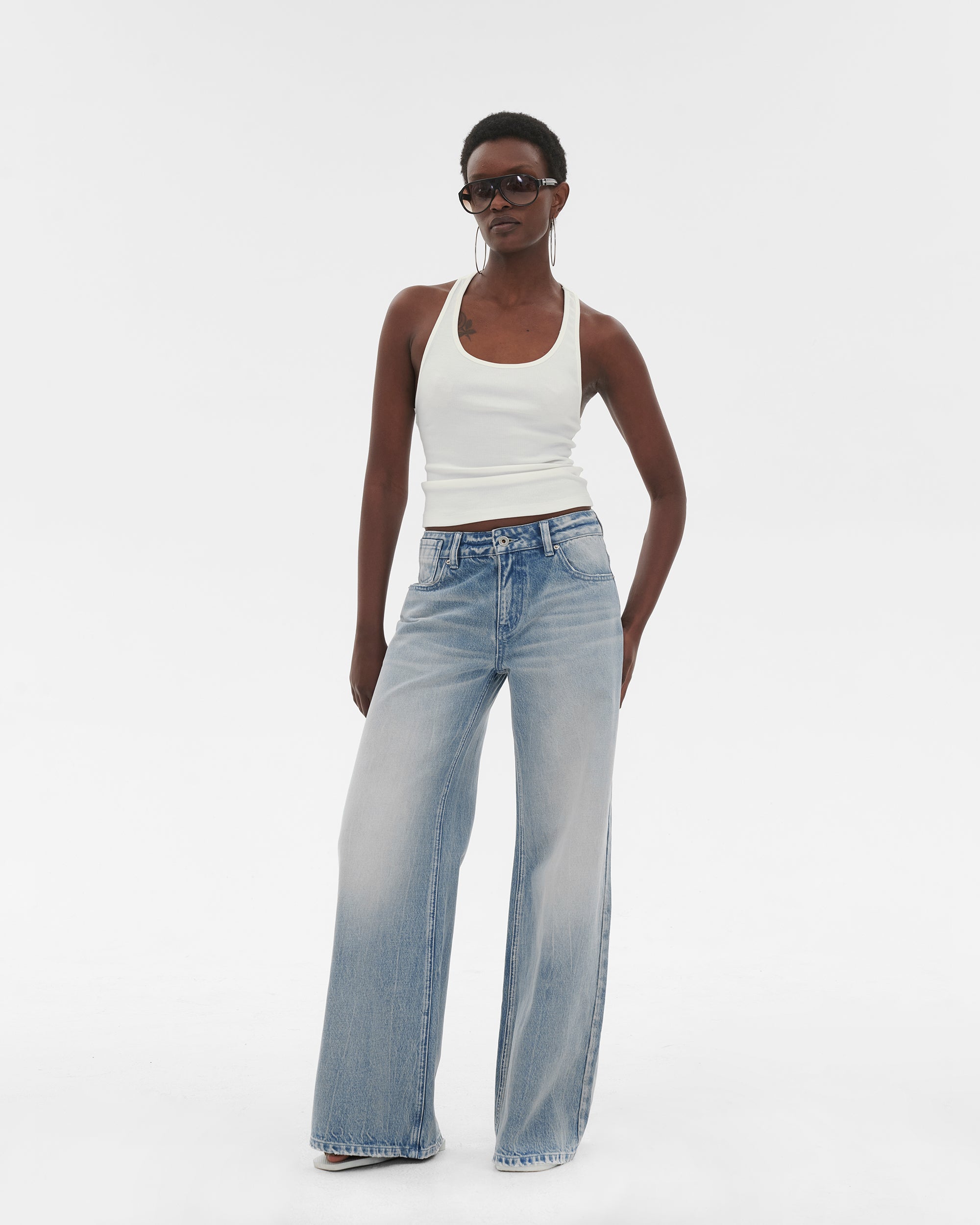 COMMAND N Retro Washed Micro-Flare Jeans