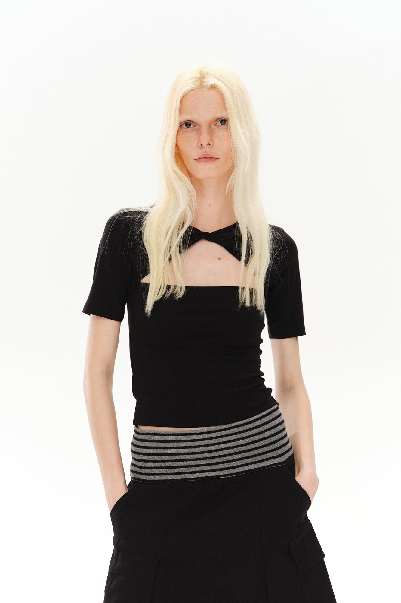 COSTUSTOOT Reversible Twist Cut-Out T-Shirt
