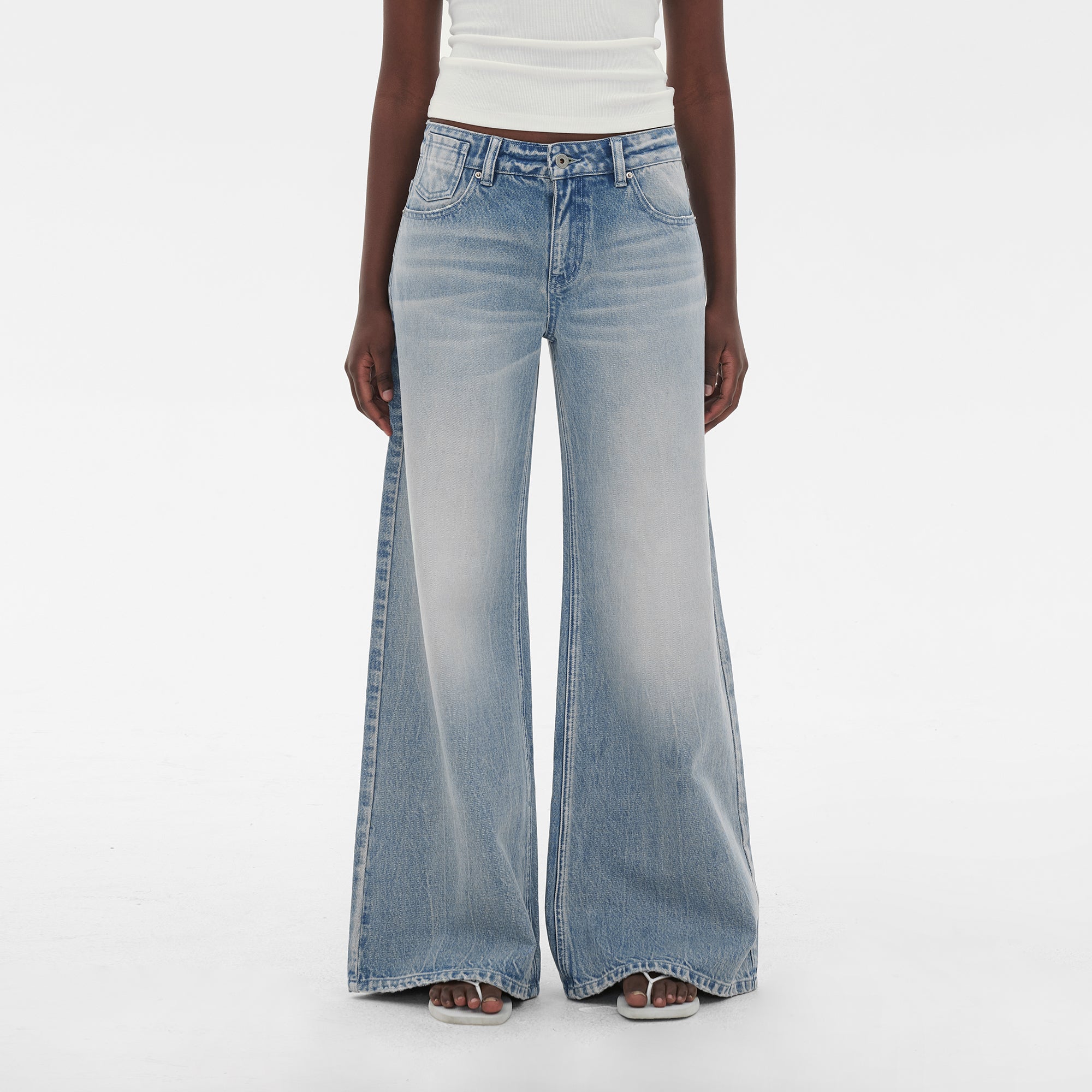 COMMAND N Retro Washed Micro-Flare Jeans