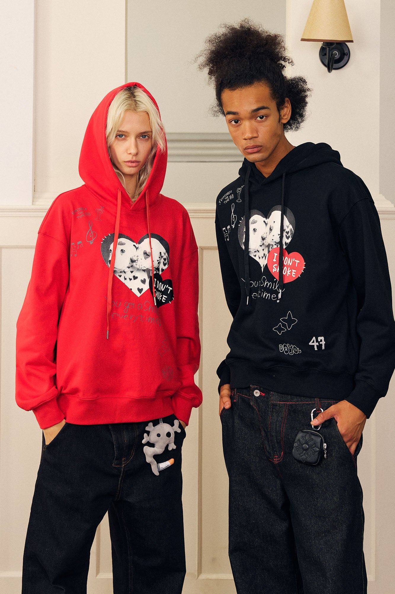 DONSMOKE Puppy Heart Doodle Hoodie