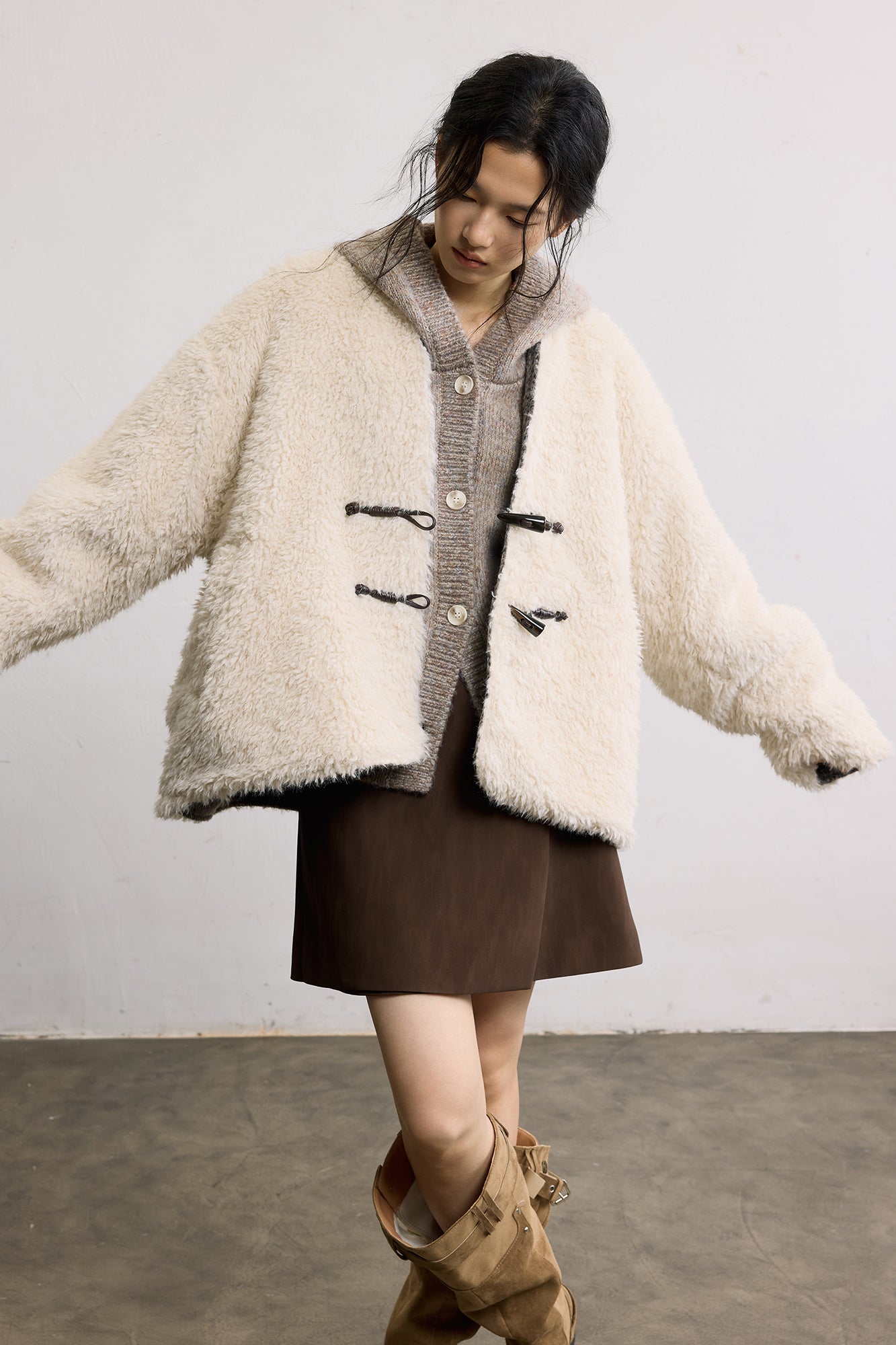 SAME FLOW Reversible Wool-Blend Fleece Jacket