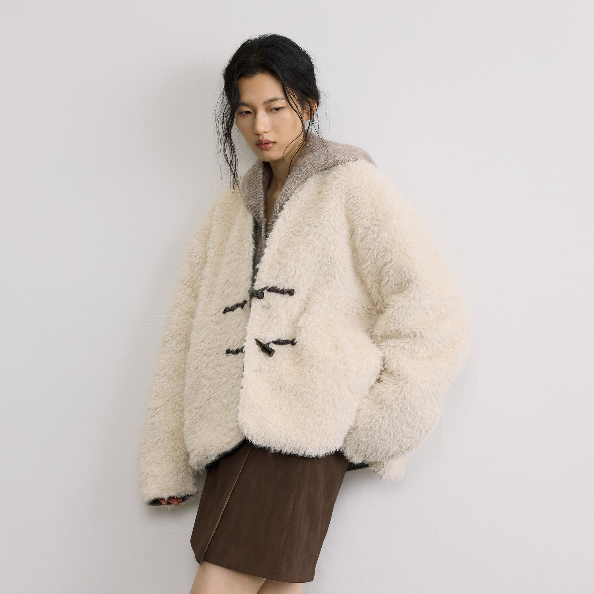 SAME FLOW Reversible Wool-Blend Fleece Jacket