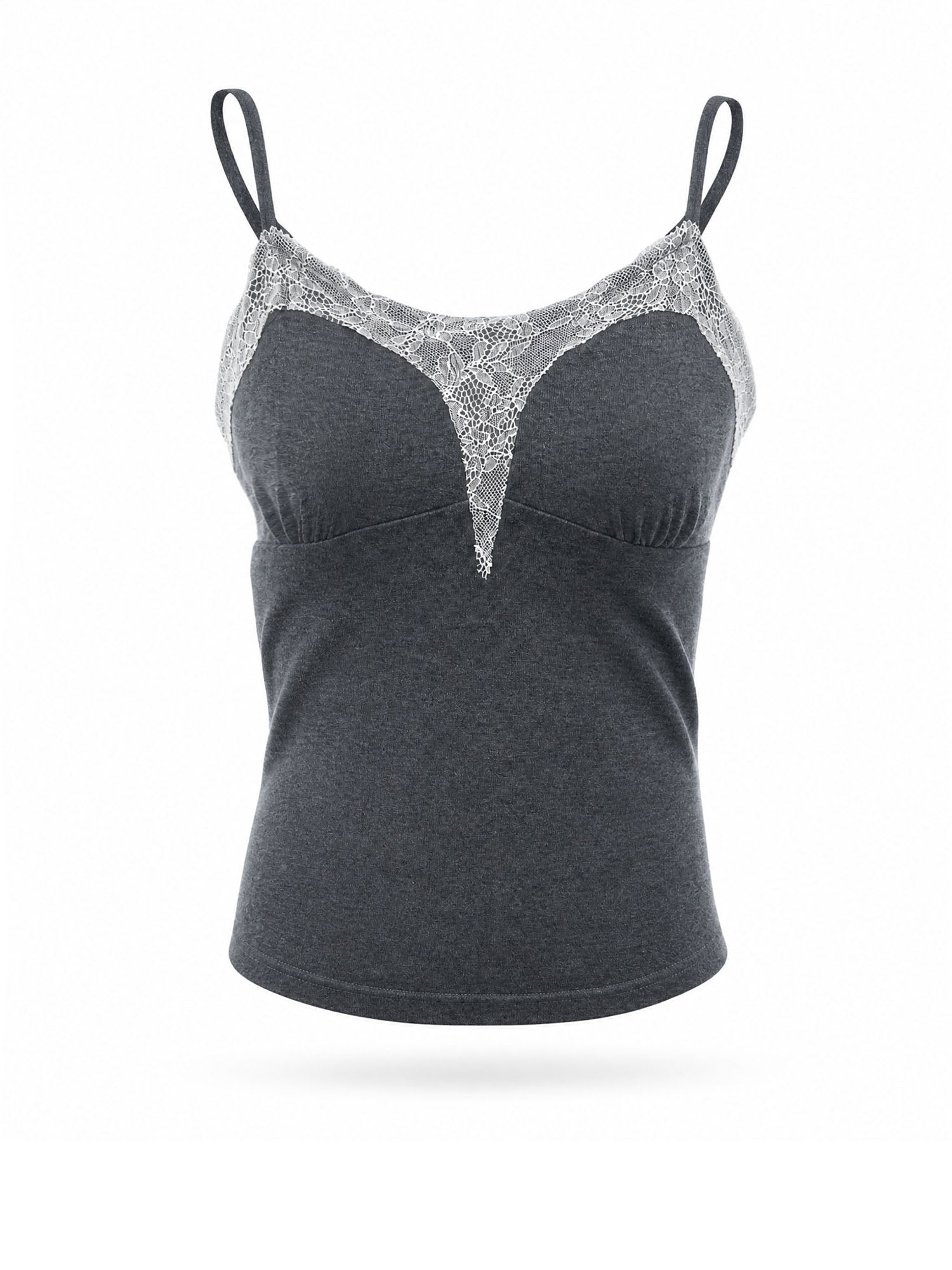 EMOHA Lace-Panel Floral Cami Top