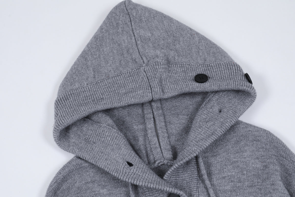 FREE CENTER Reversible Hooded Oversized Sweater