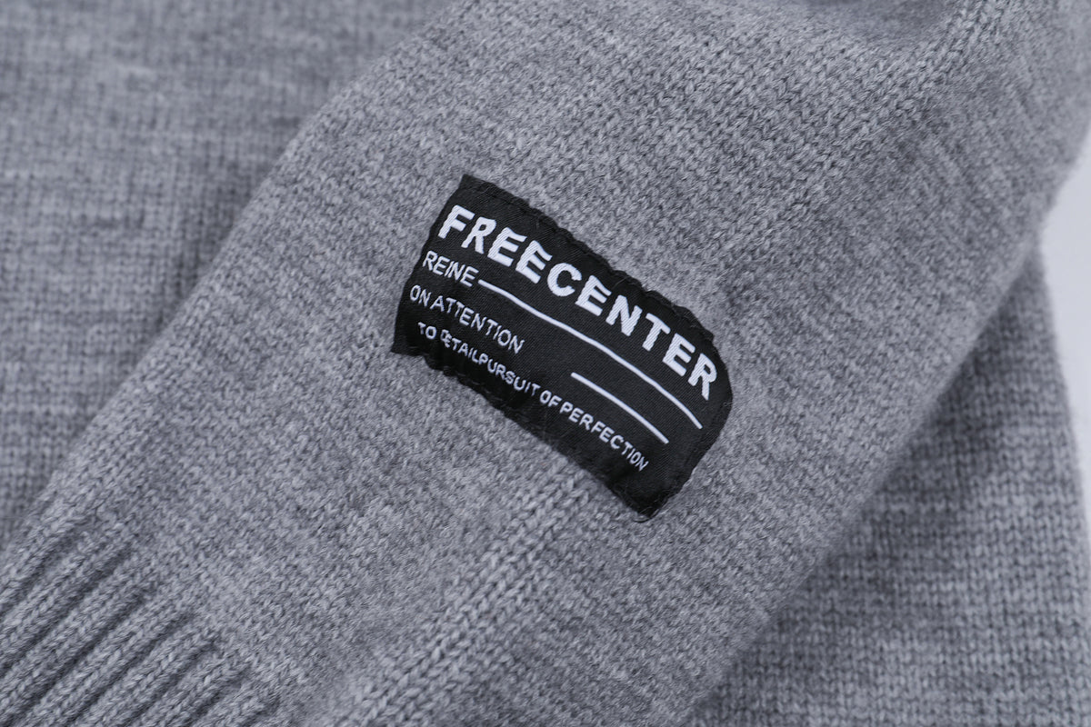 FREE CENTER Reversible Hooded Oversized Sweater