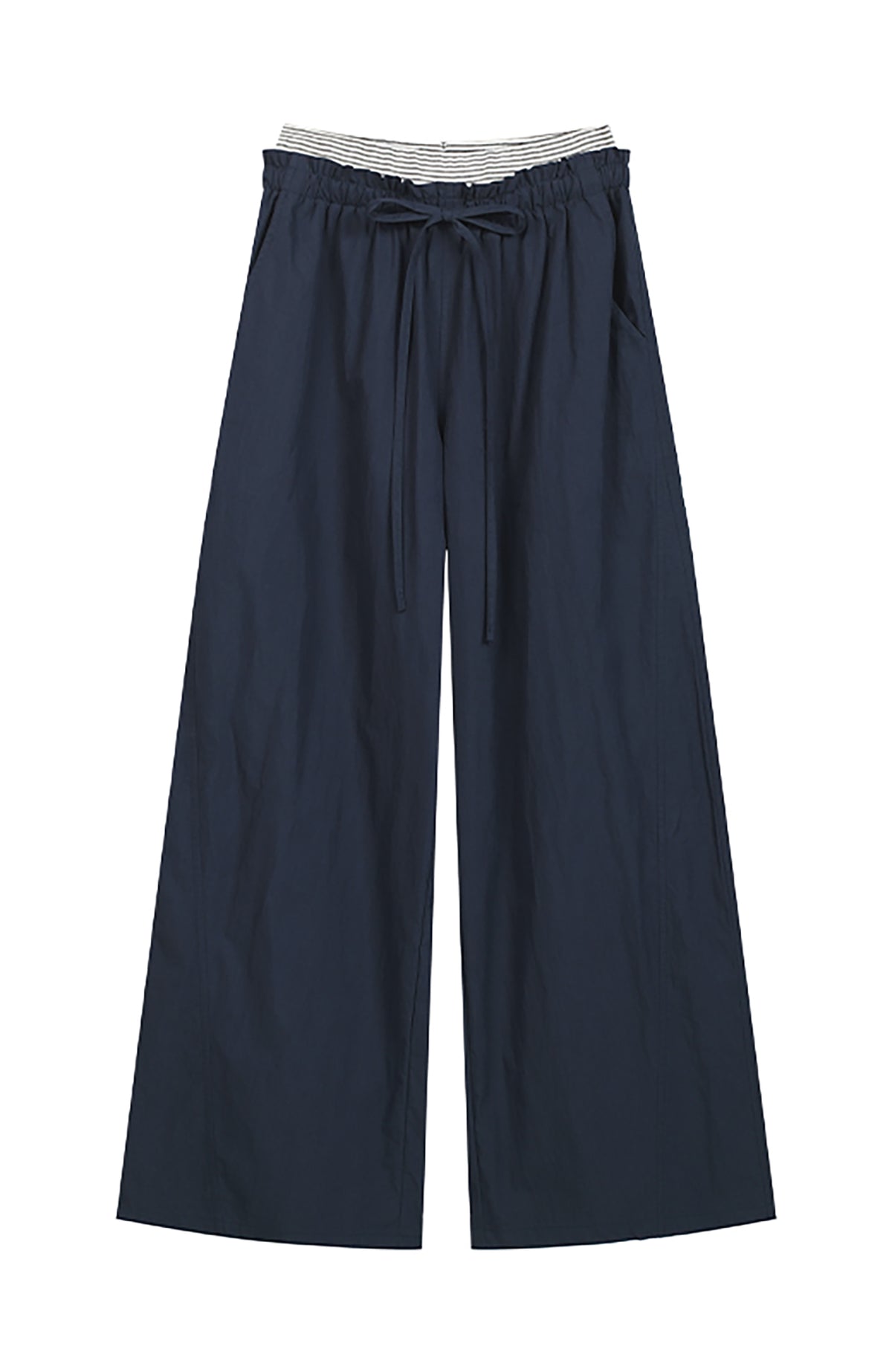 COSTUSTOOT Striped Spliced Wide-Leg Parachute Pants