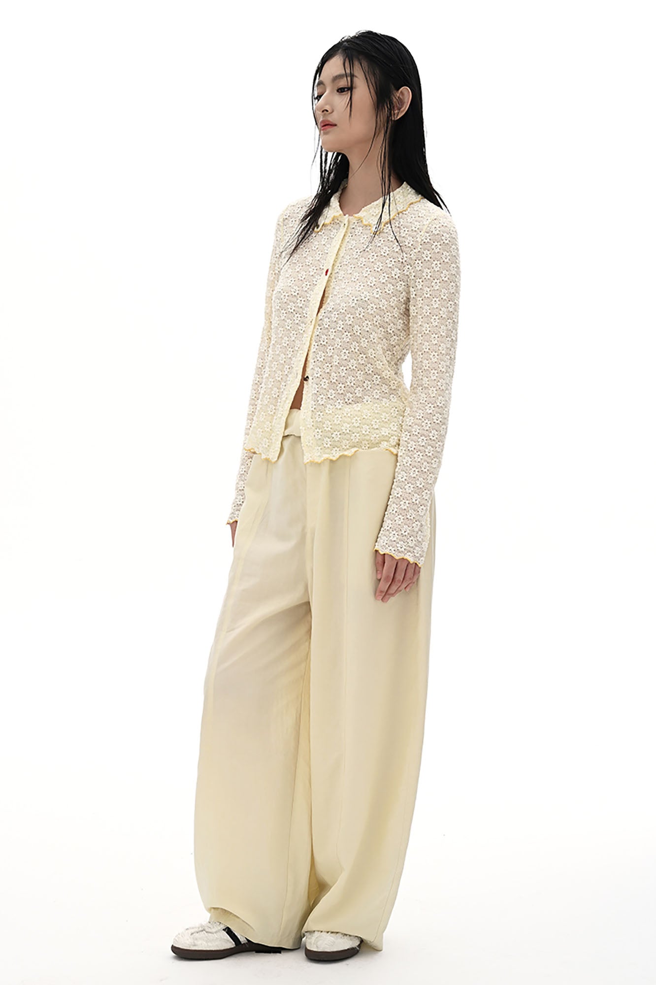 NOESE Floral-Embroidered Lace-Trimmed Cardigan