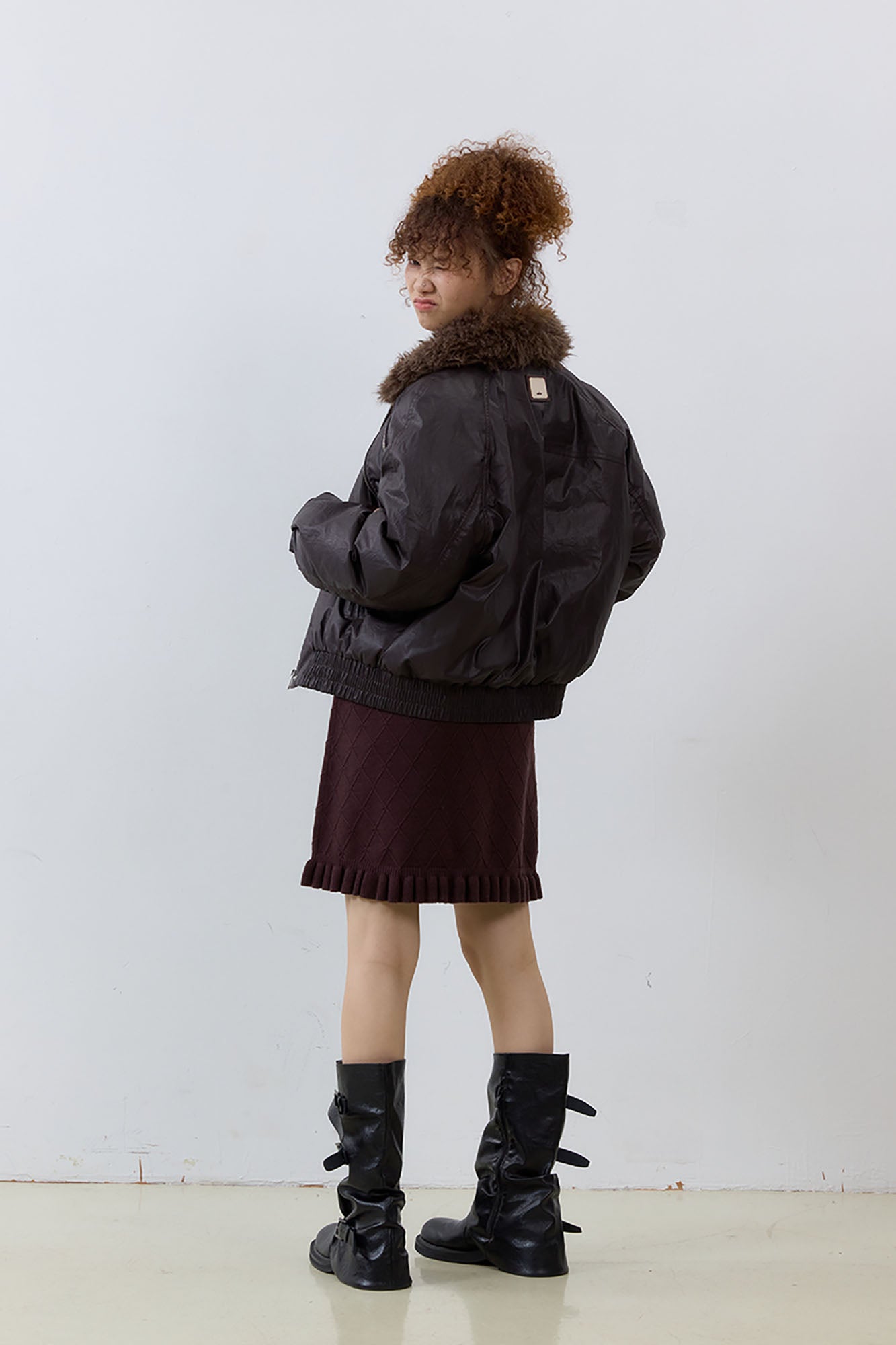 NOESE Detachable Faux Fur Collar Waterproof Down Jacket