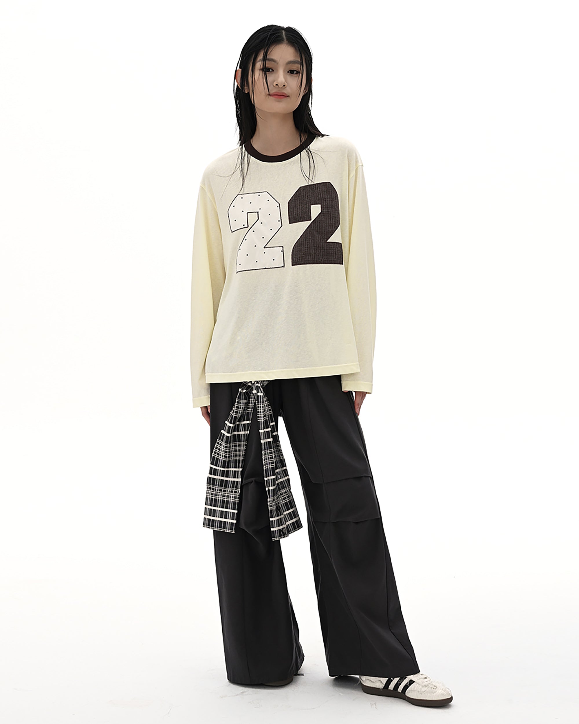 NOESE Detachable Plaid Drape Cargo Pants