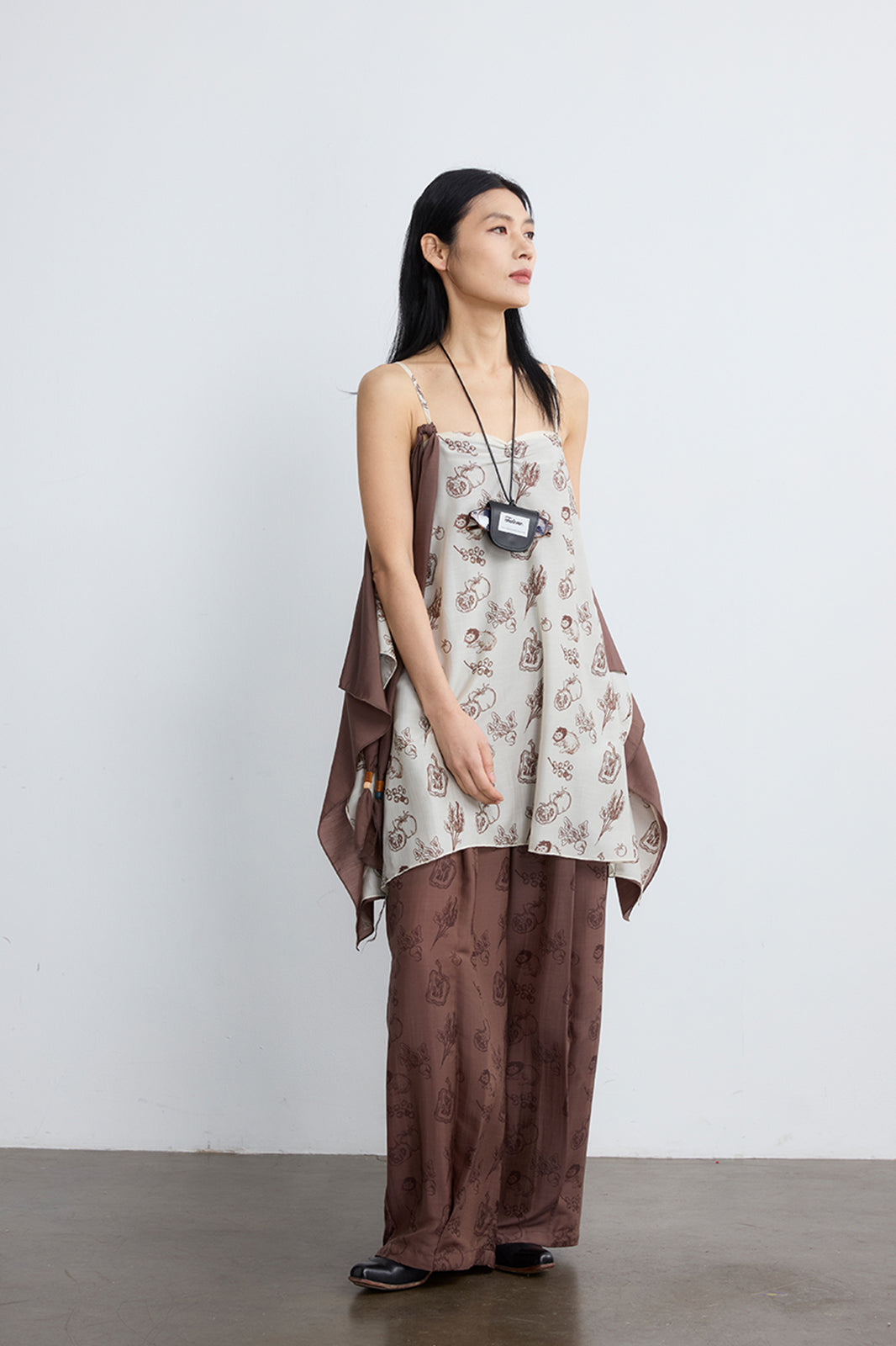 NOESE Spliced Silk-Blended Draped Cami Top