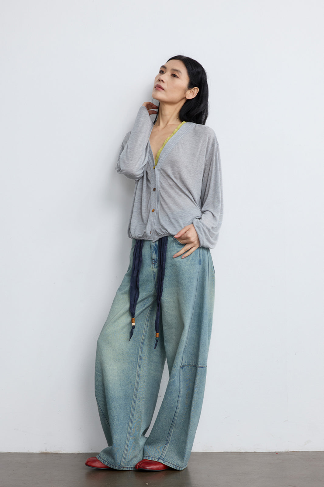 NOESE Silk-Blended Draped Cardigan