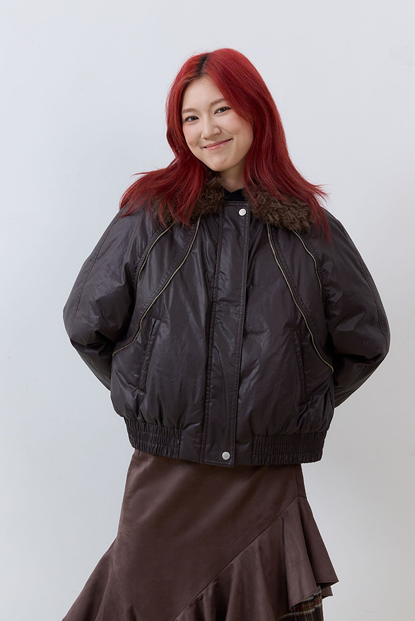 NOESE Detachable Faux Fur Collar Waterproof Down Jacket