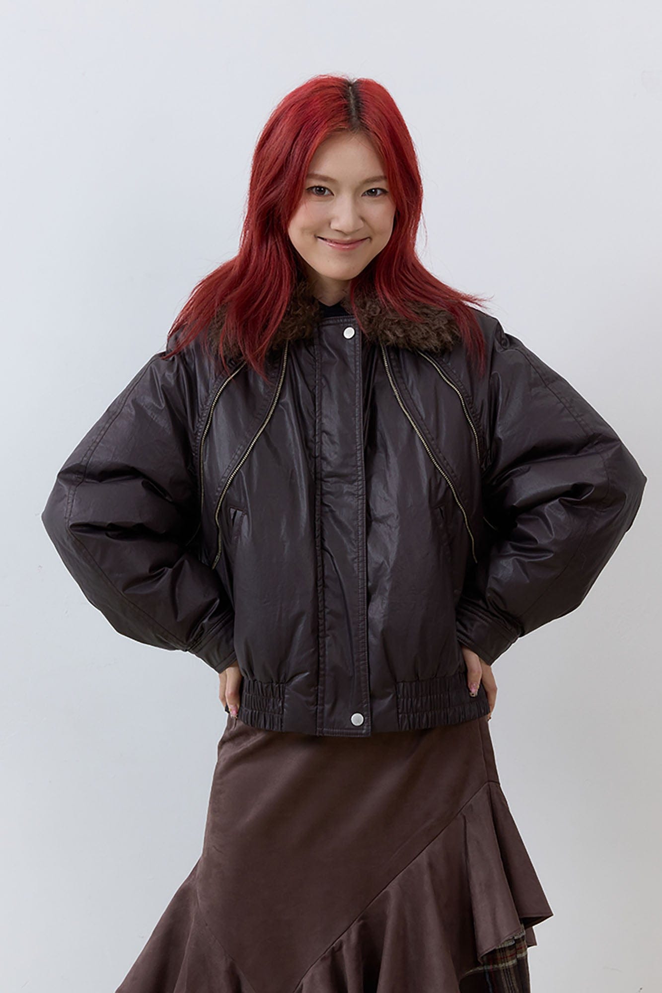 NOESE Detachable Faux Fur Collar Waterproof Down Jacket