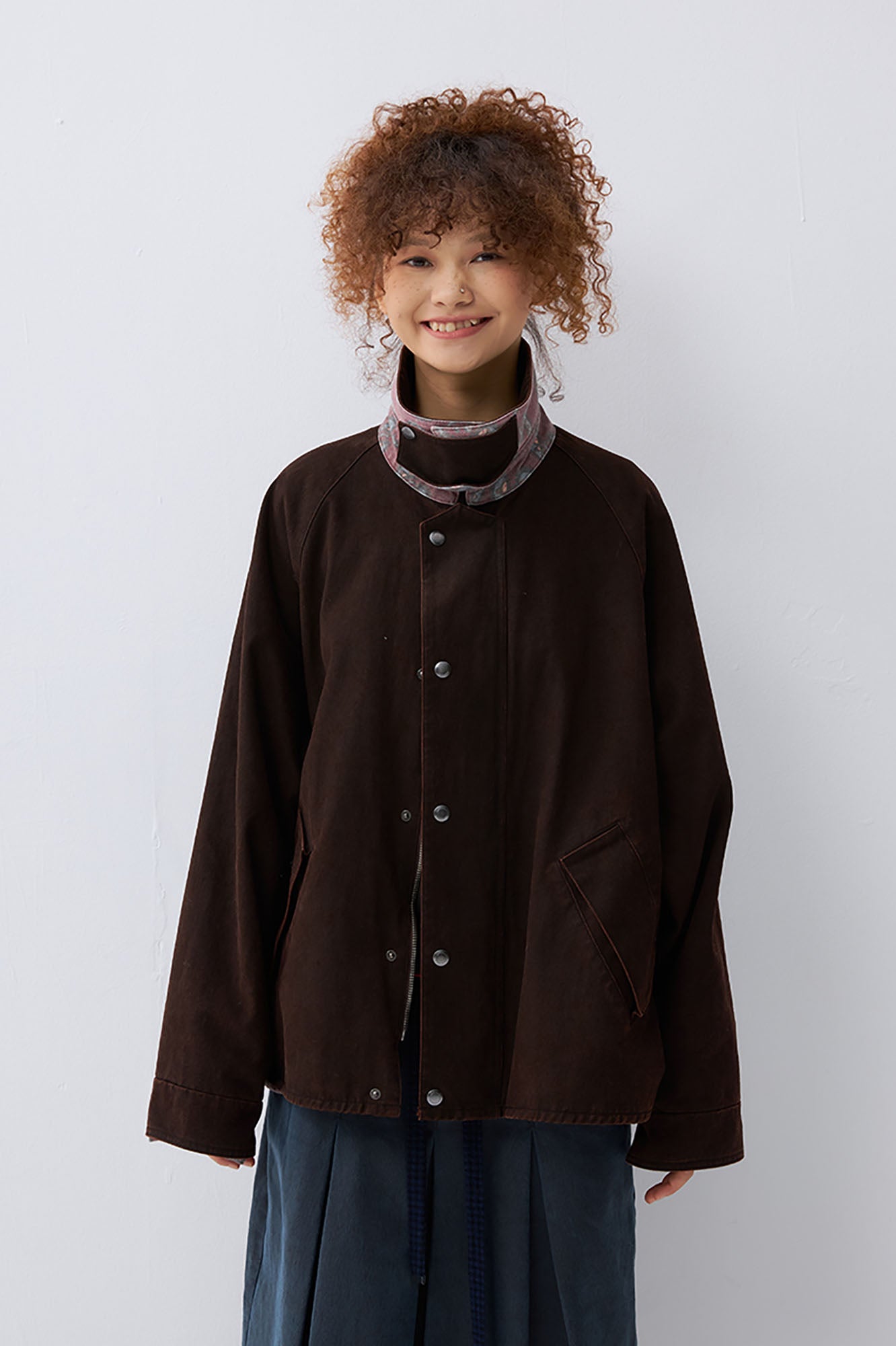 NOESE Paisley-Spliced Collar Barn Jacket