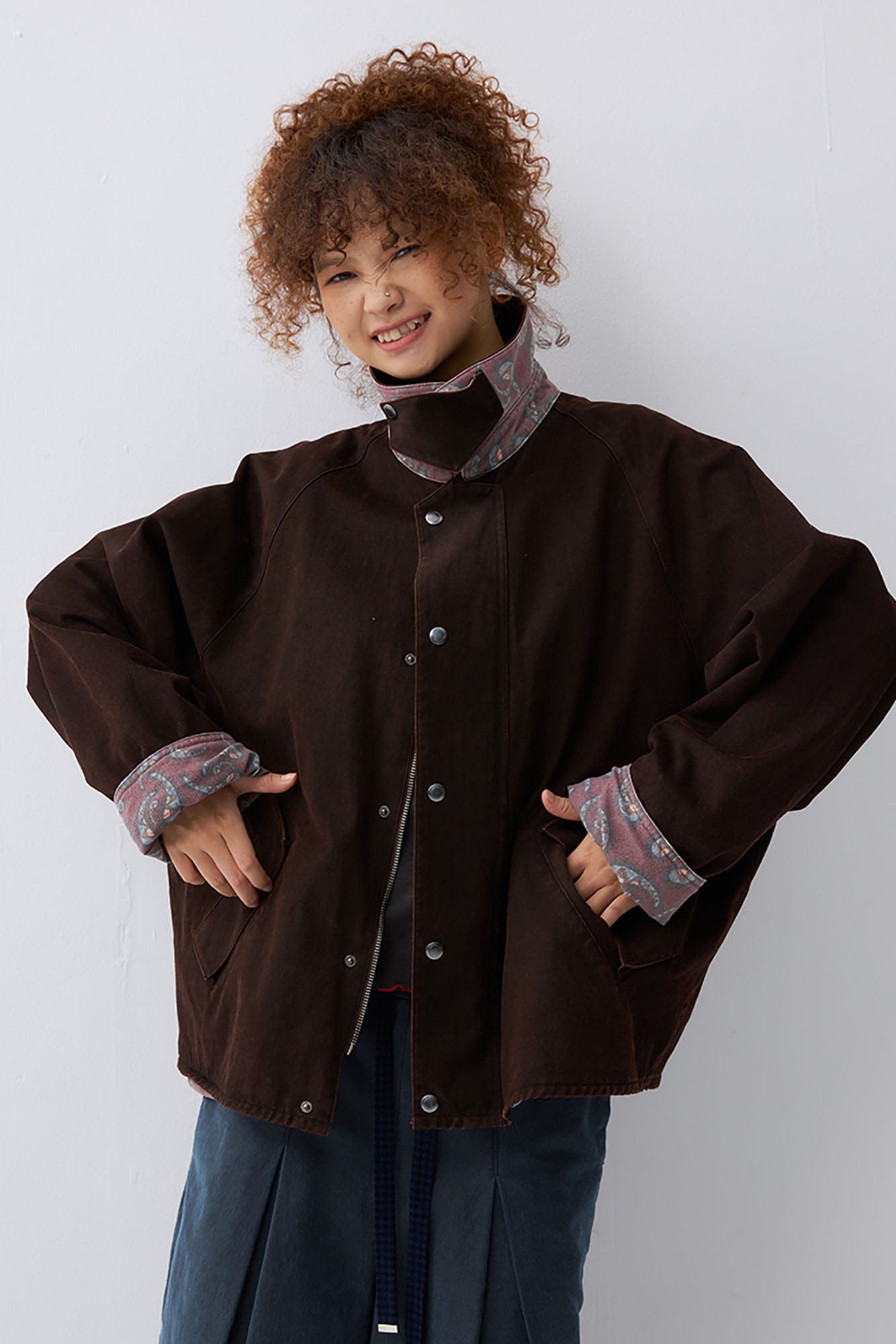 NOESE Paisley-Spliced Collar Barn Jacket