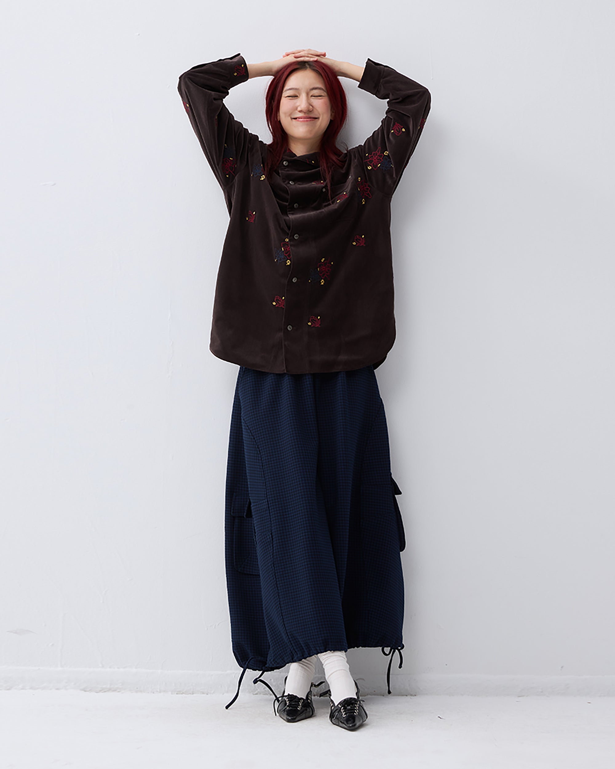 NOESE Retro Check Wool-Blend Cropped Skirt Pants