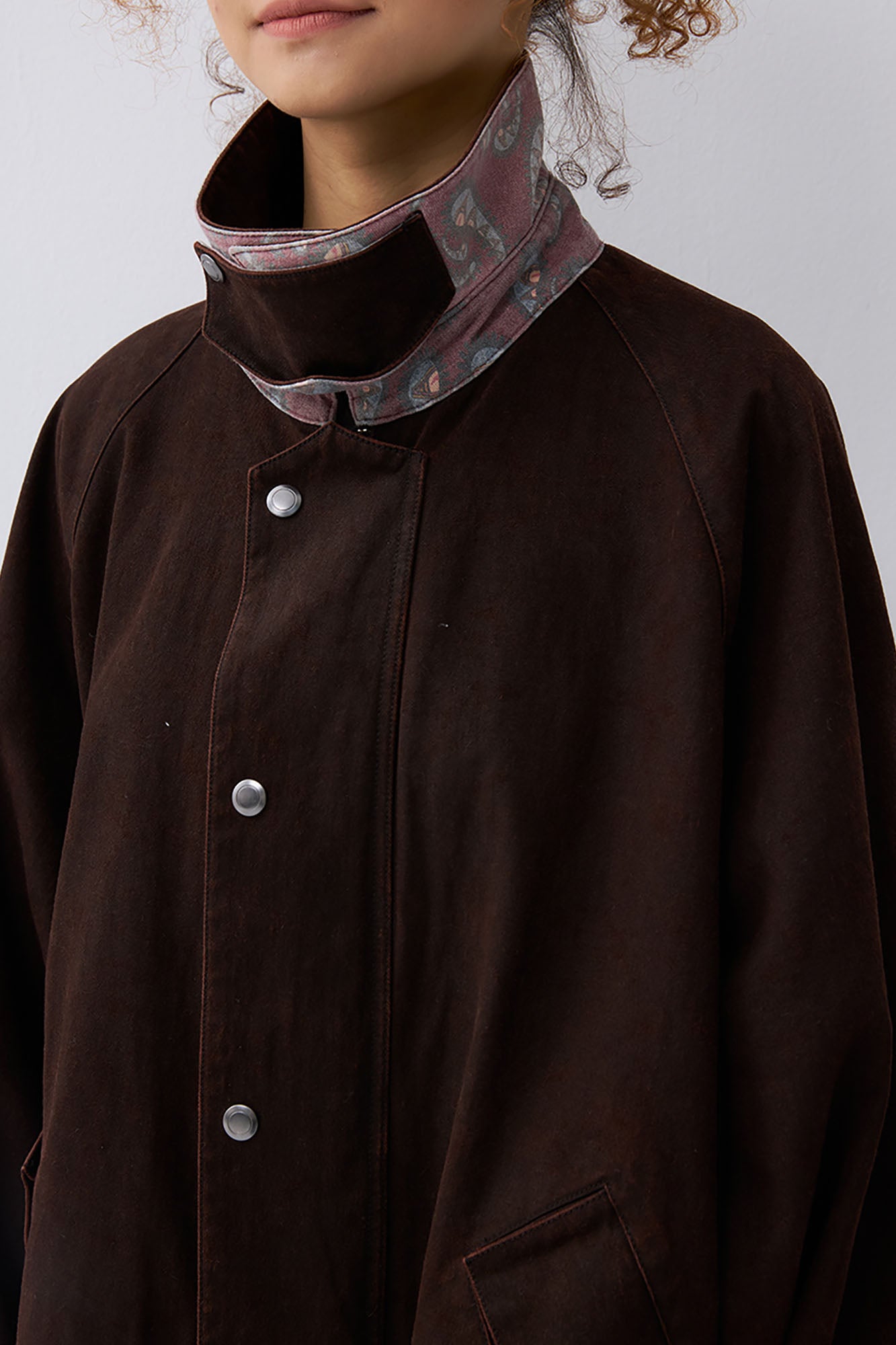 NOESE Paisley-Spliced Collar Barn Jacket