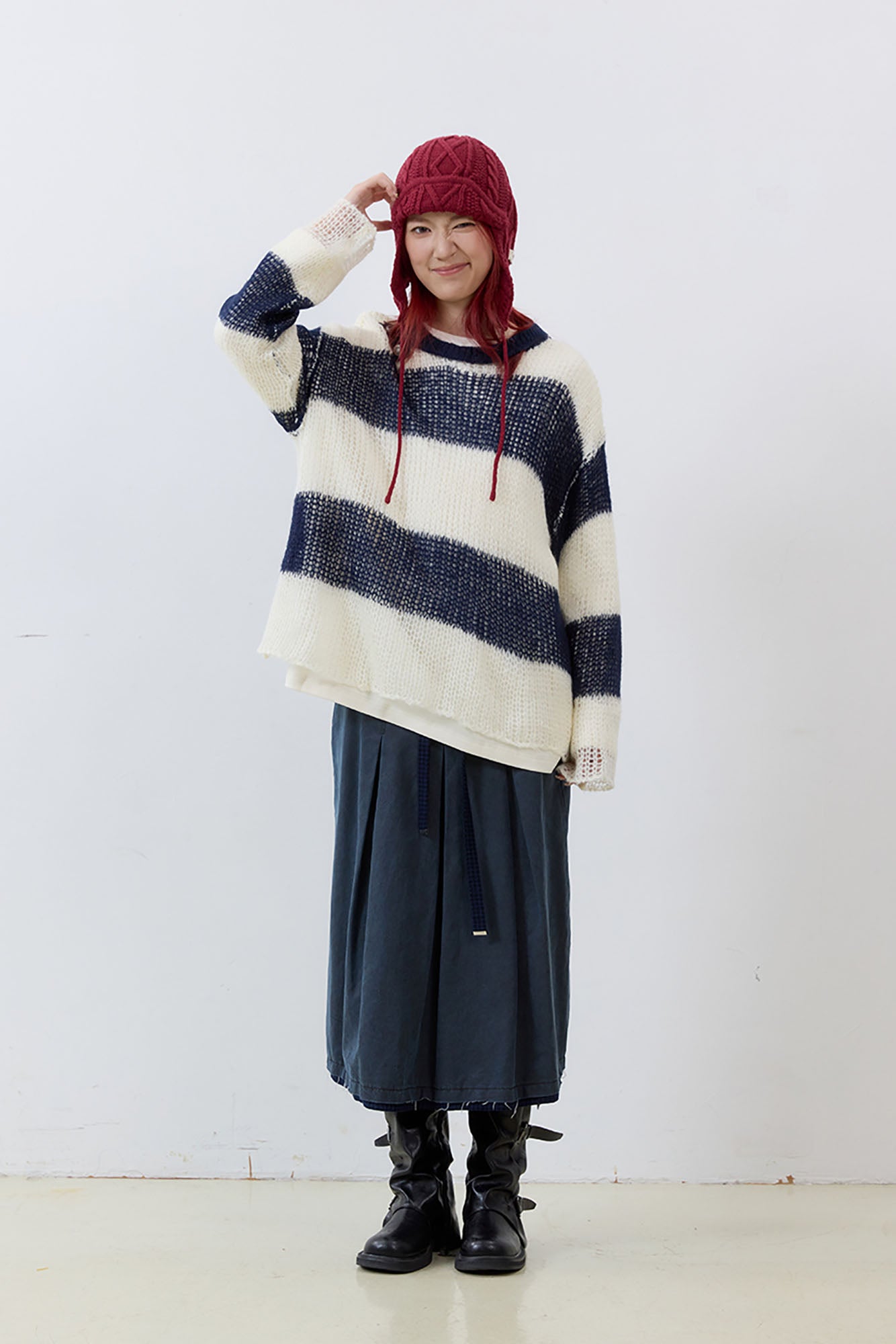 NOESE Contrast Layered-Collar Sweater