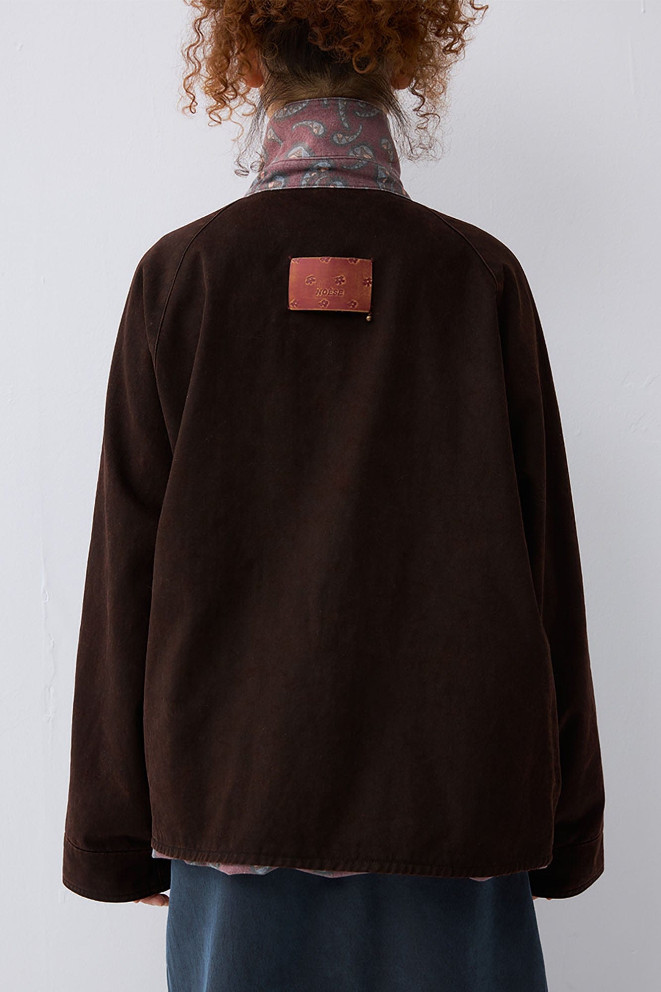 NOESE Paisley-Spliced Collar Barn Jacket