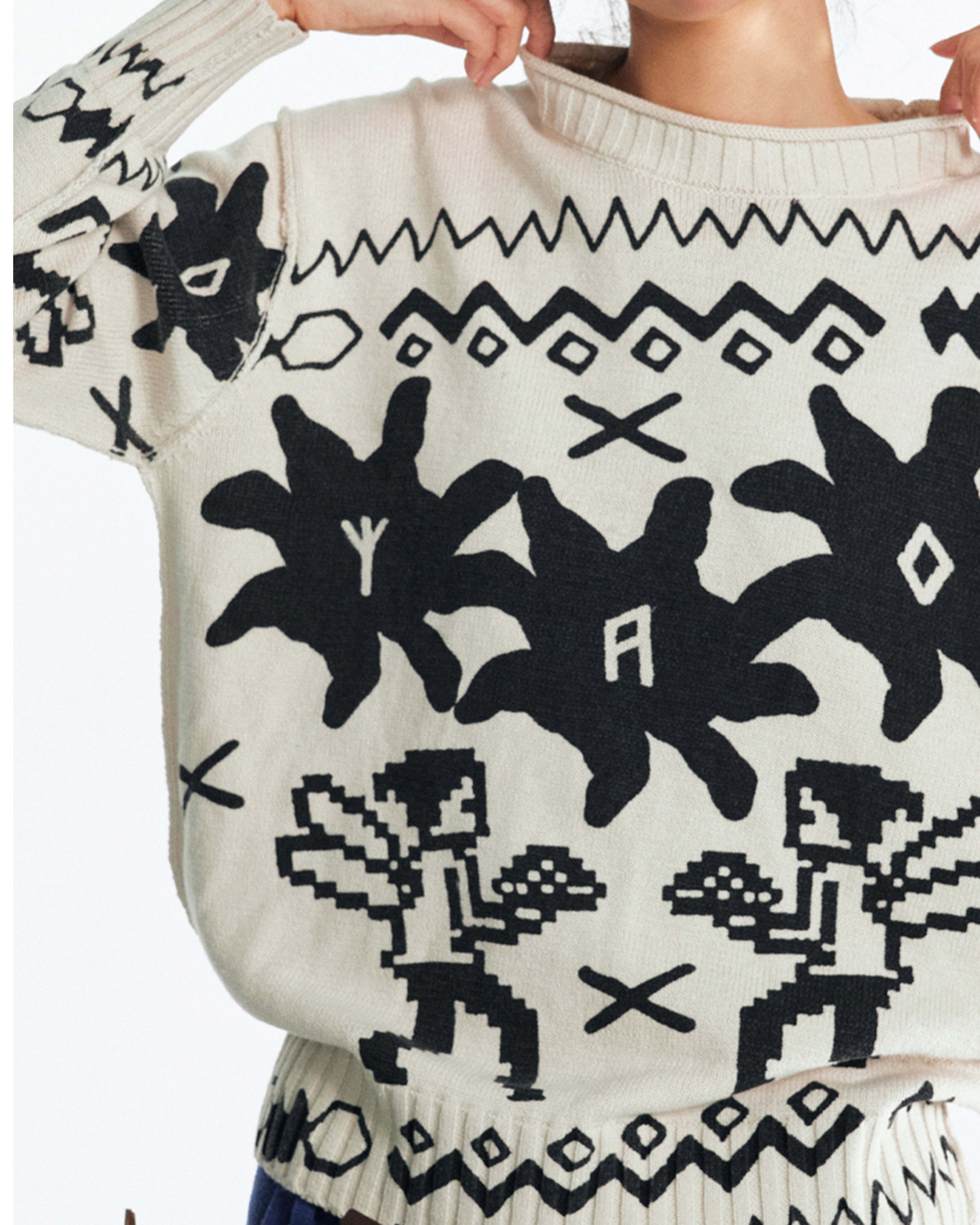 1997 POSTOFFICE Fair Isle Full-Print Sweater