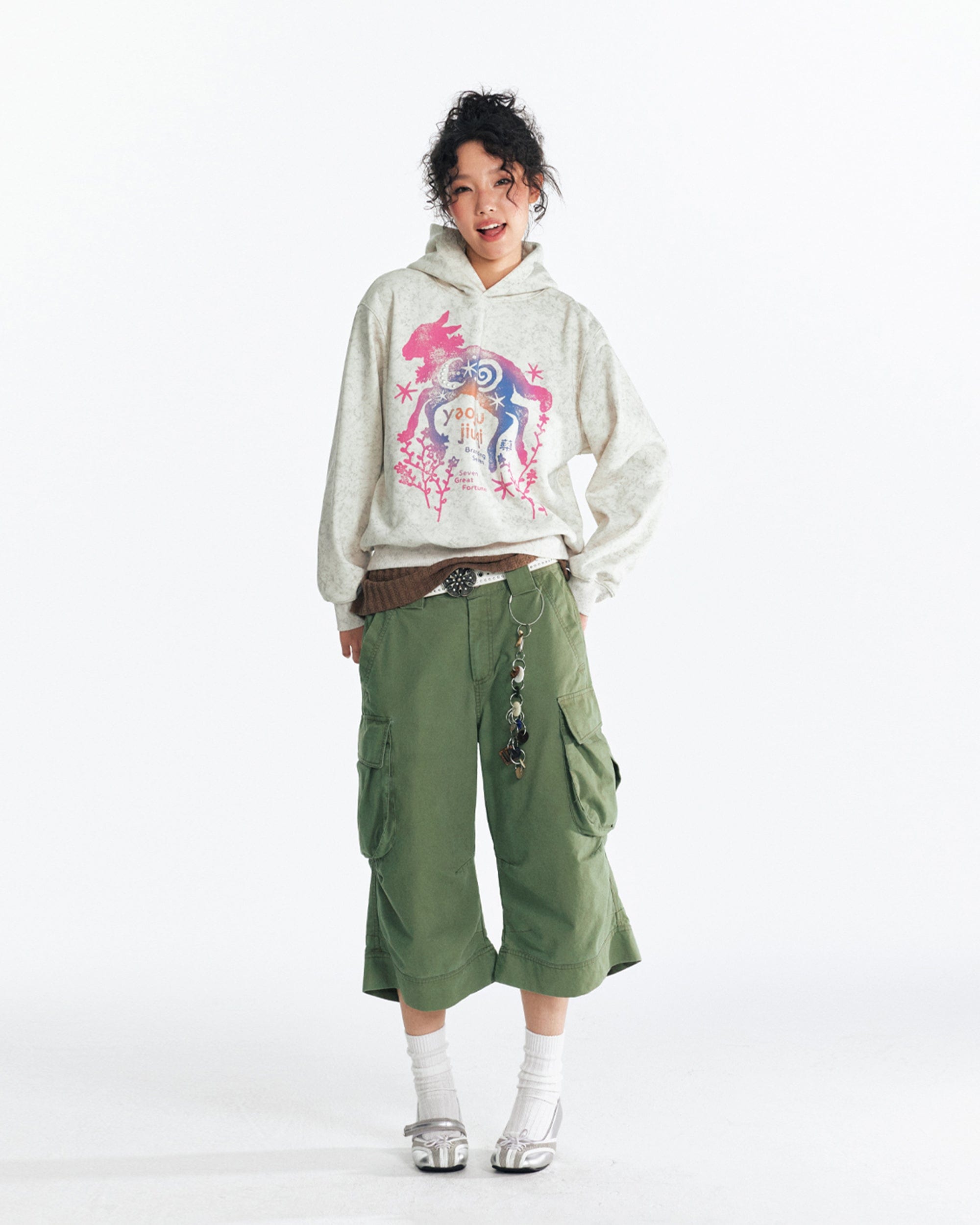 1997 POSTOFFICE Distressed Goat Fleece-Lined Hoodie