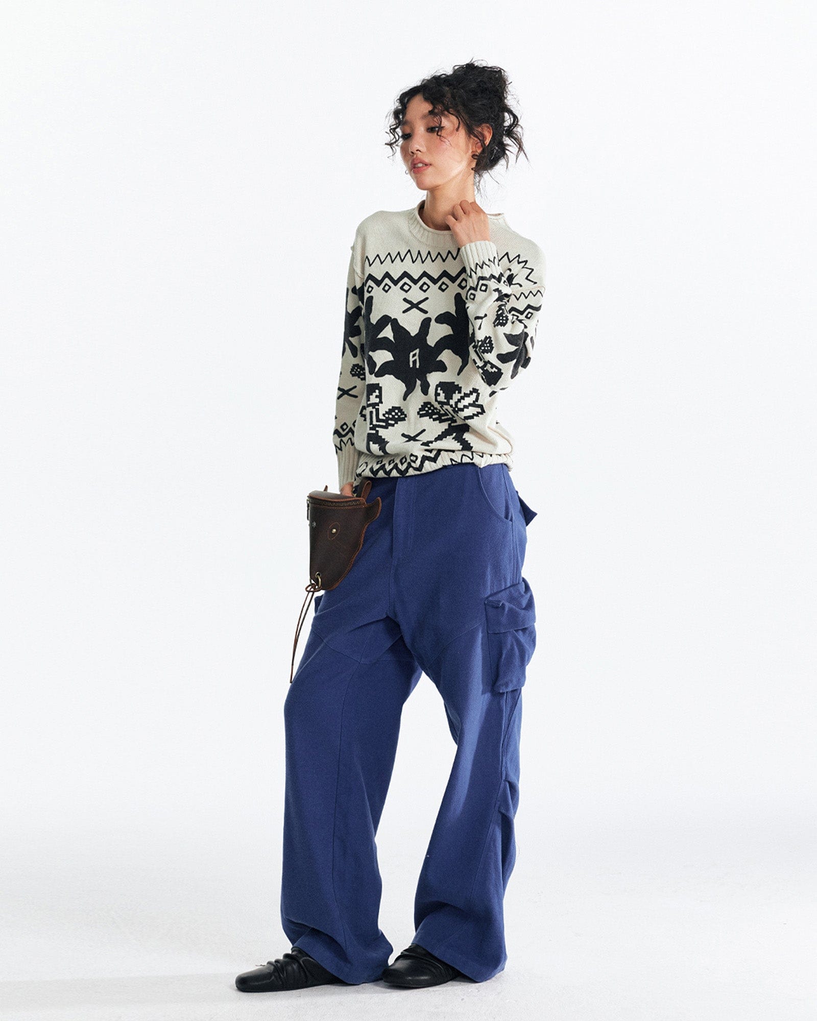 1997 POSTOFFICE Fair Isle Full-Print Sweater