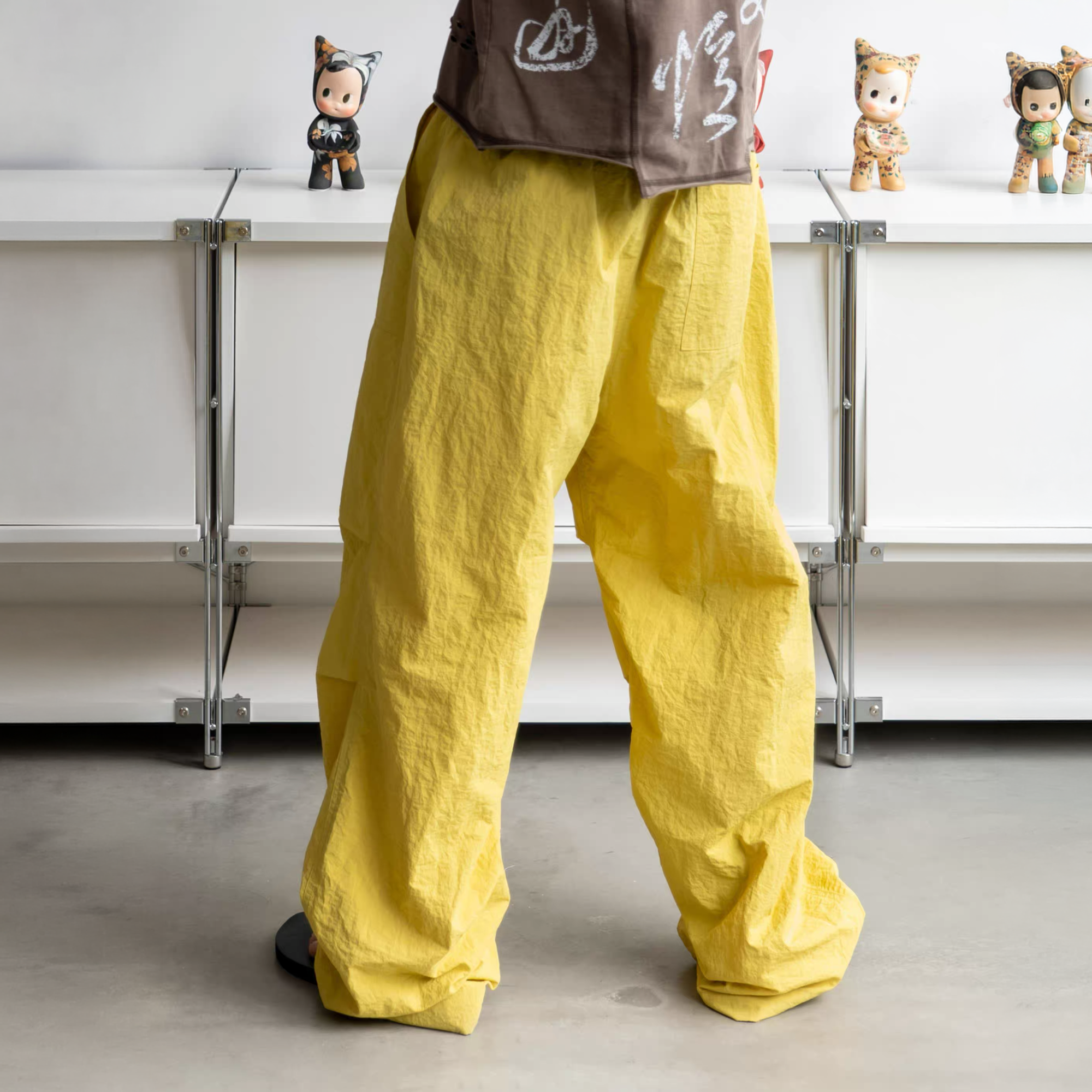 NIANJIUYIKOUER Nylon Paratrooper Straight-Leg Pants, premium urban and streetwear designers apparel on PROJECTISR.com, NIANJIUYIKOUER